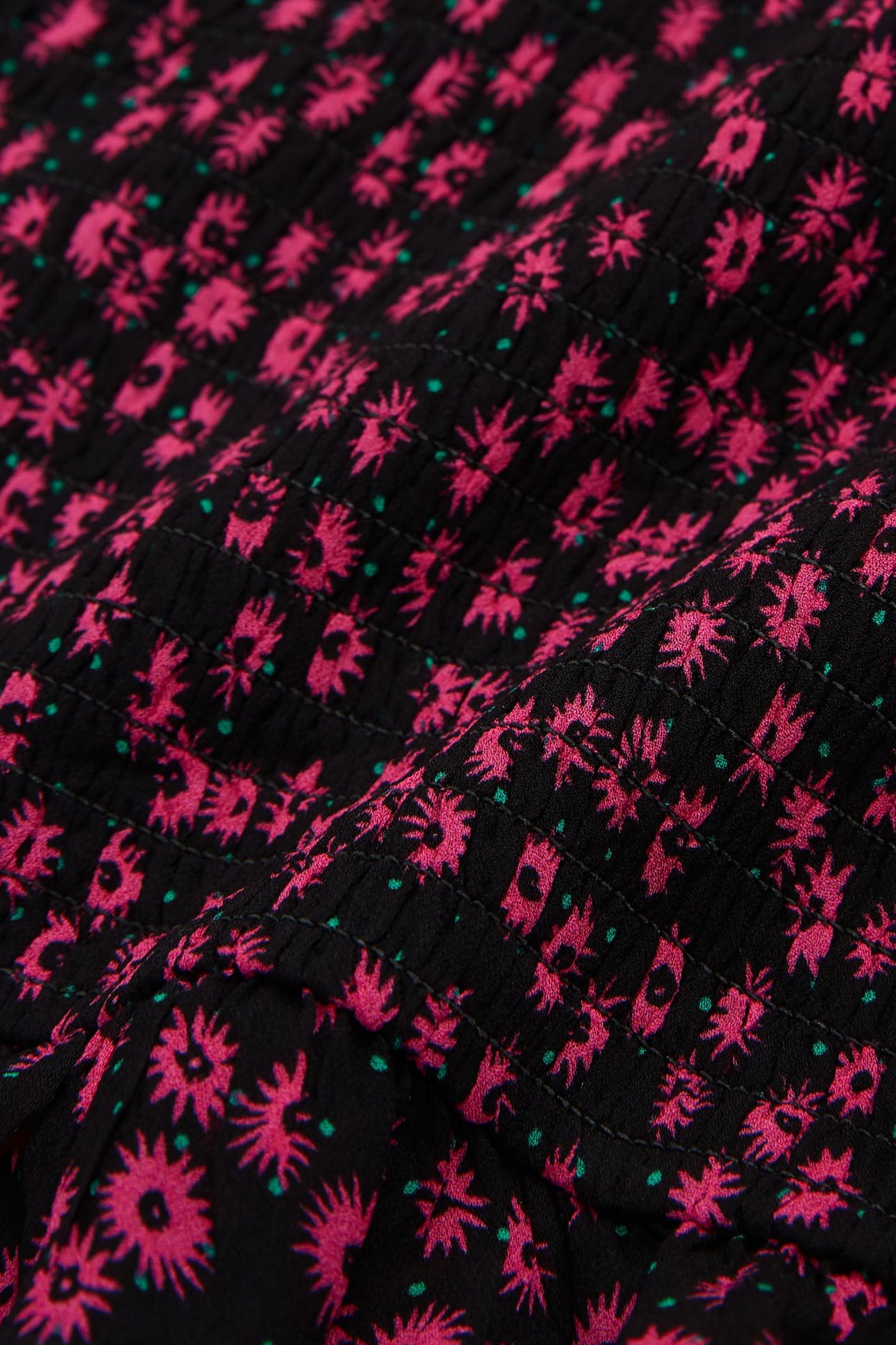 SMOCK PRINT DAISY DOT SHORT SKIRT PINK 6