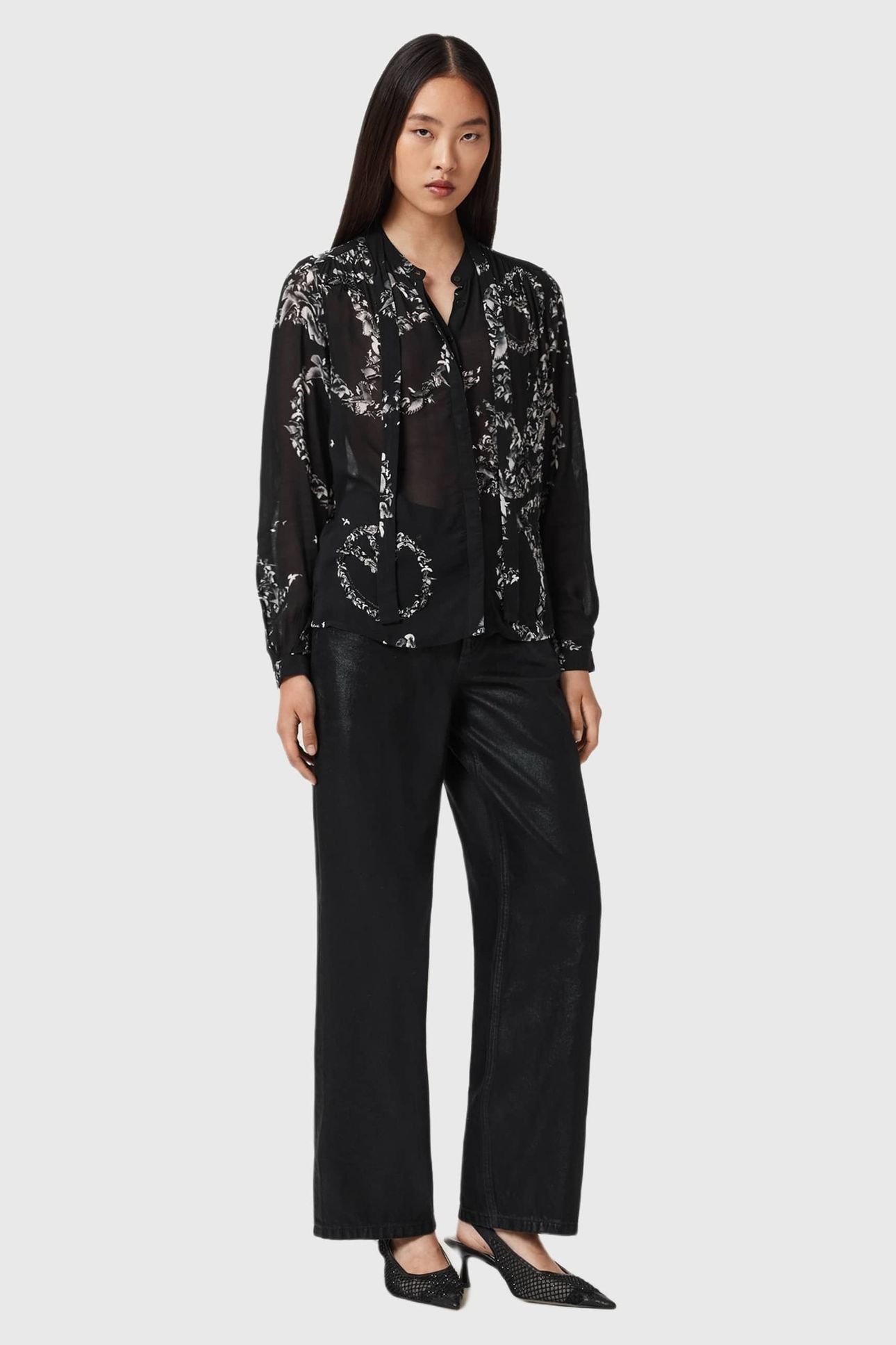 HILDA EMB SHIRT FLIGHT BLACK 2