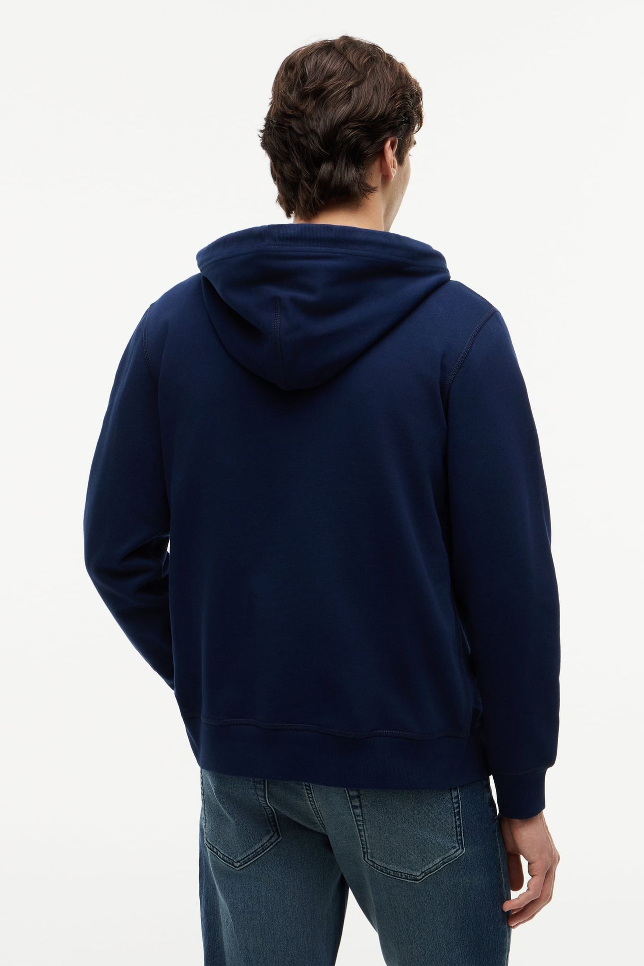 FLAG EMBROIDERY FRENCH TERRY ZIP-THRU HOODY CARBON NAVY 2