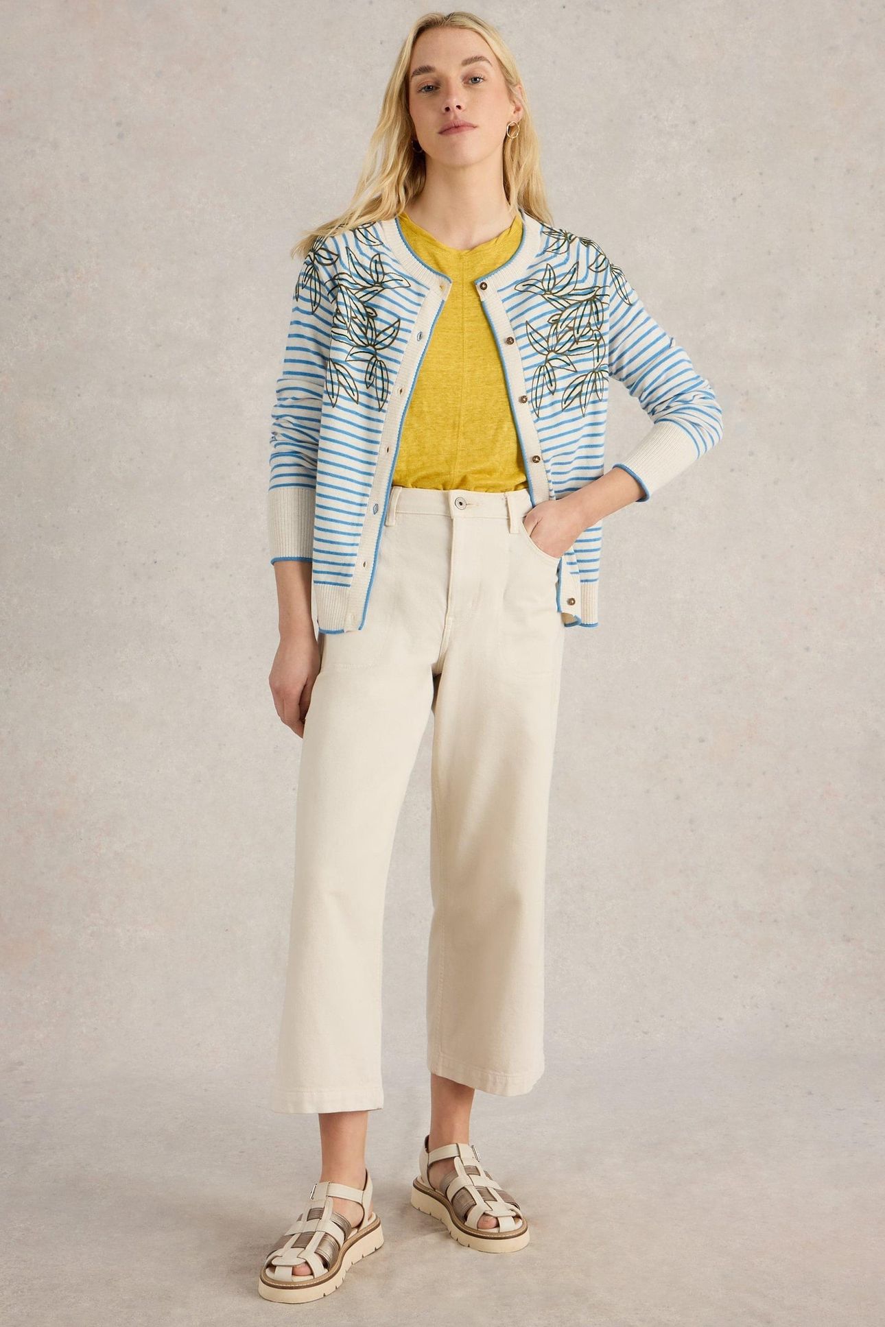 LULU EMBROIDERED CARDI IVORY MULTI 1