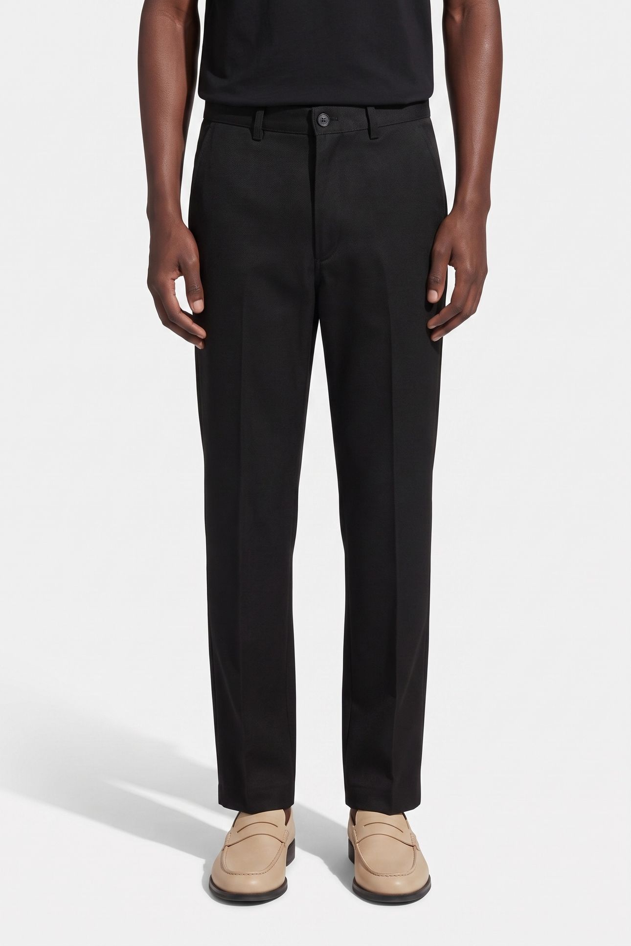 WIDE-LEG-UP TROUSERS WITH TURN-UPS BLACK 1