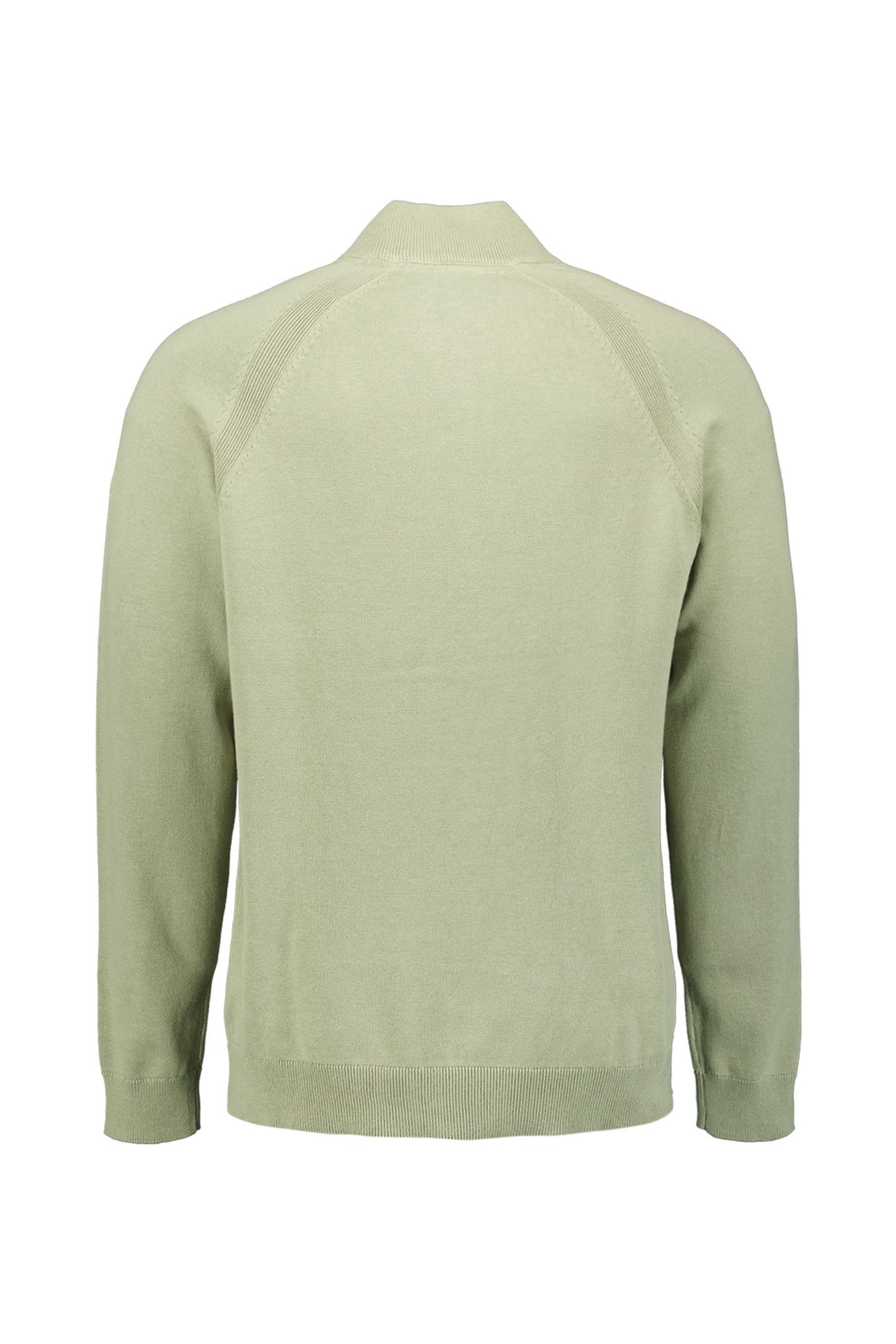 PULLOVER HALF ZIP HIGH COLLAR SOLID LIGHT MOSS 6