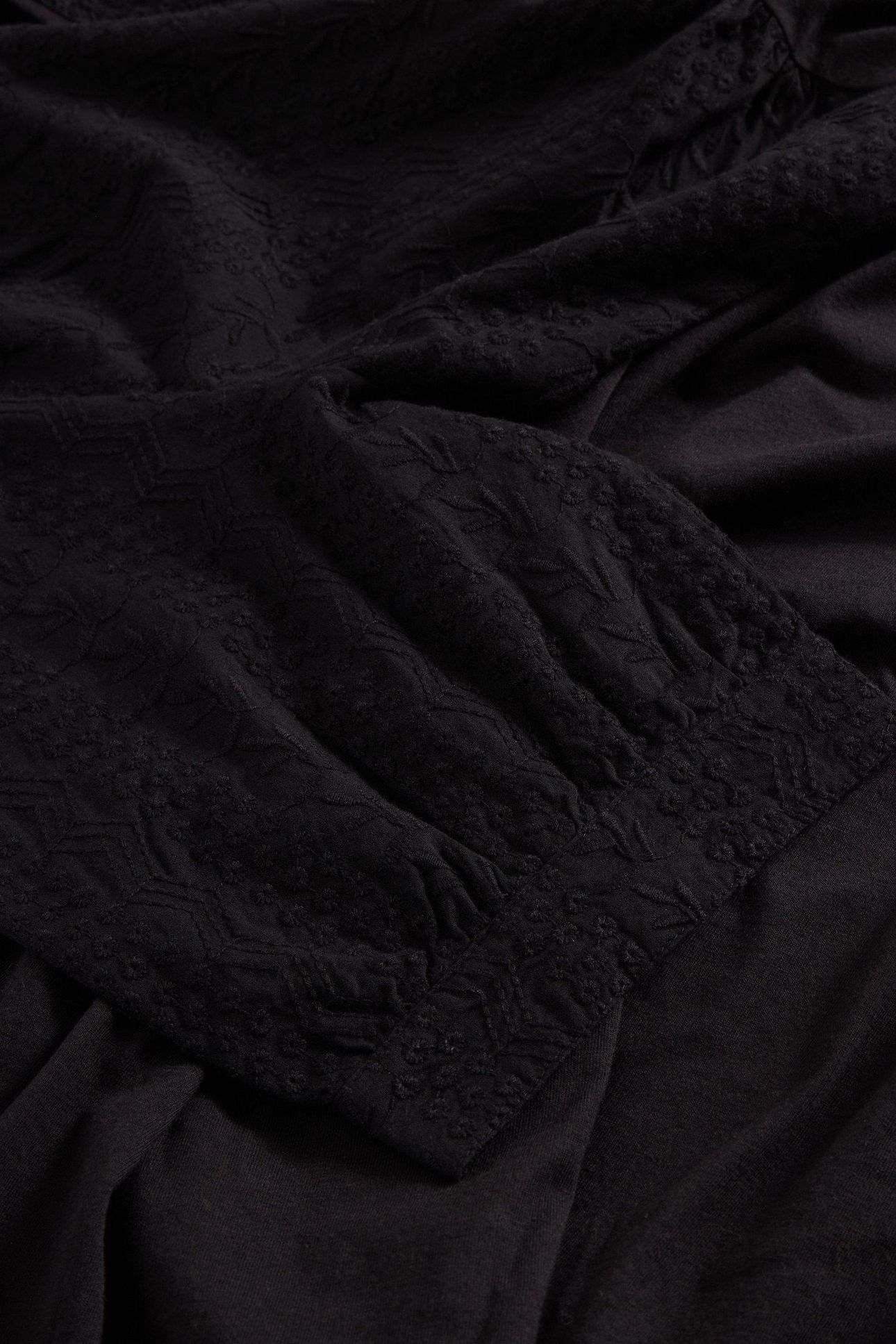 MEGAN BRODERIE JERSEY DRESS PURE BLACK 6