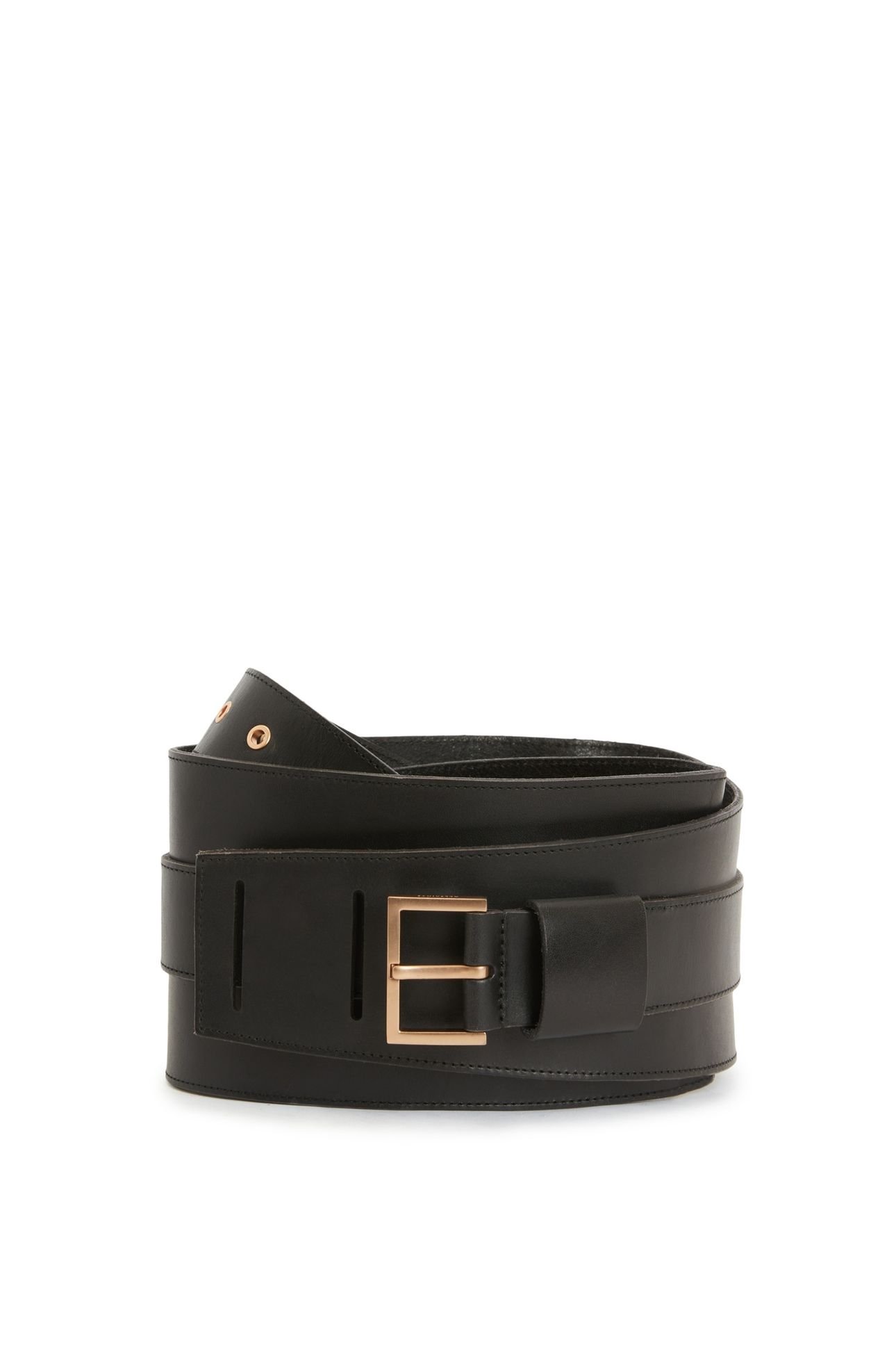 HARLOW WAIST BELT BLACK/WARM BRASS 1