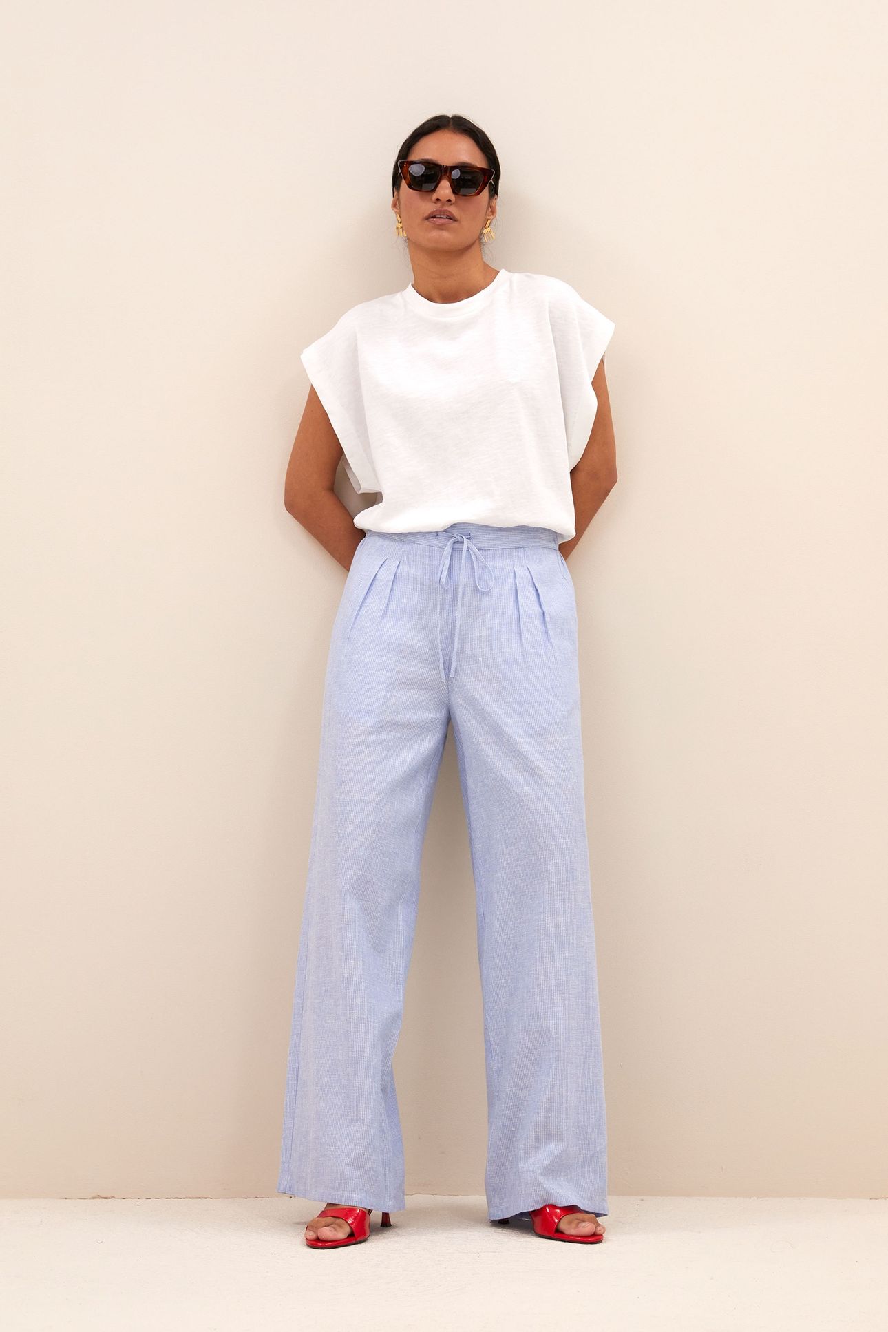 UMA PINSTRIPE PANTS SKY BLUE 2