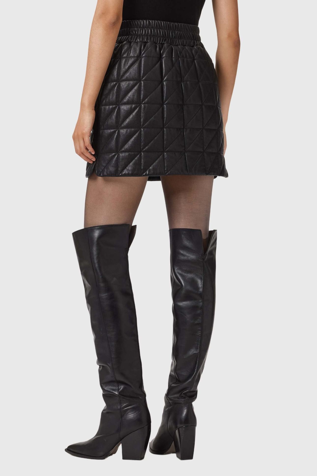 CARLY QUILTED SKIRT BLACK 6