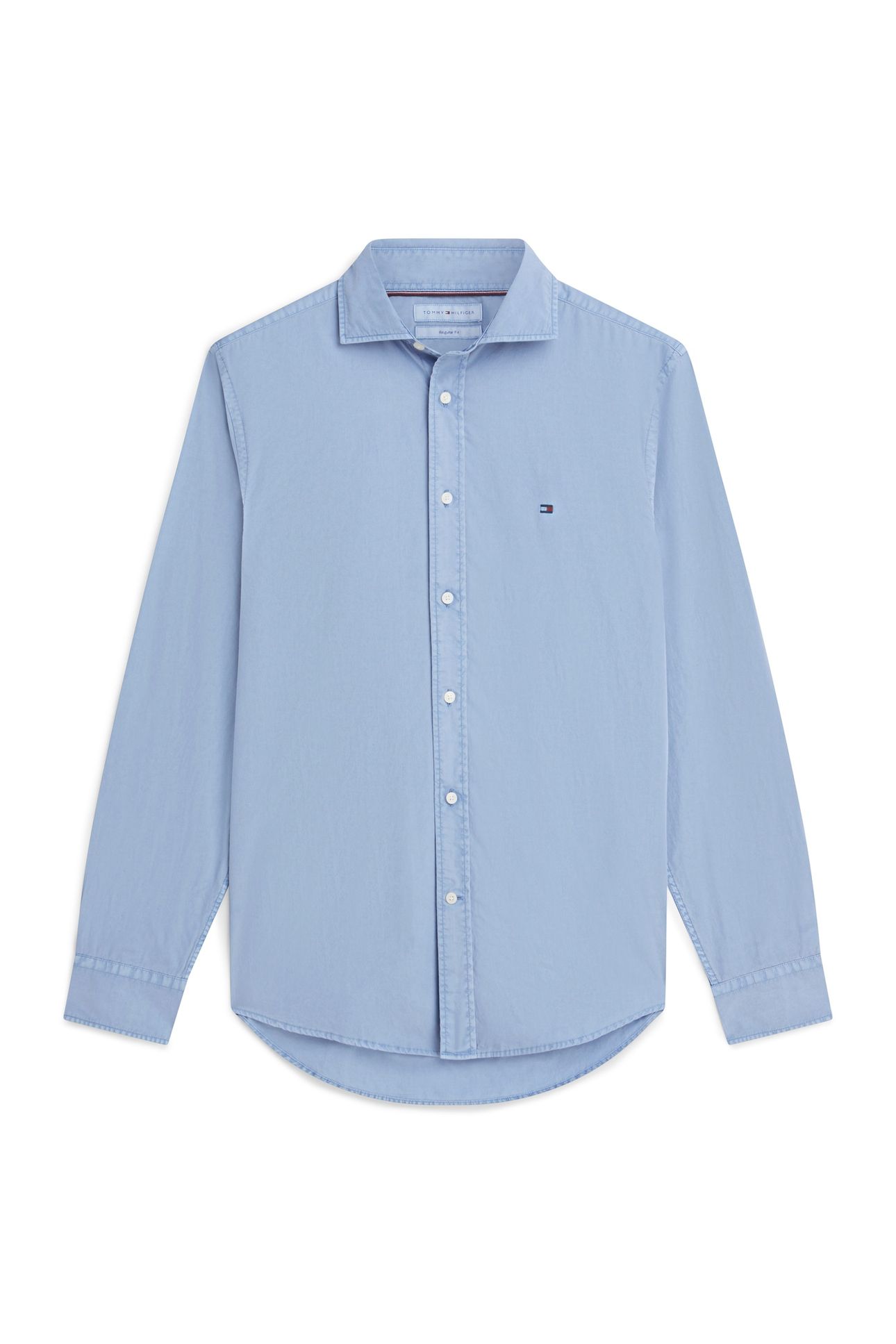 REGULAR FIT WASHED POPLIN SHIRT BRISK BLUE 4