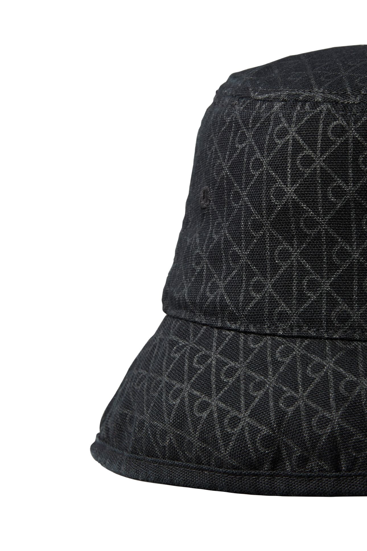 ALL-OVER PRINT WASHED CANVAS BUCKET HAT BLACK 3