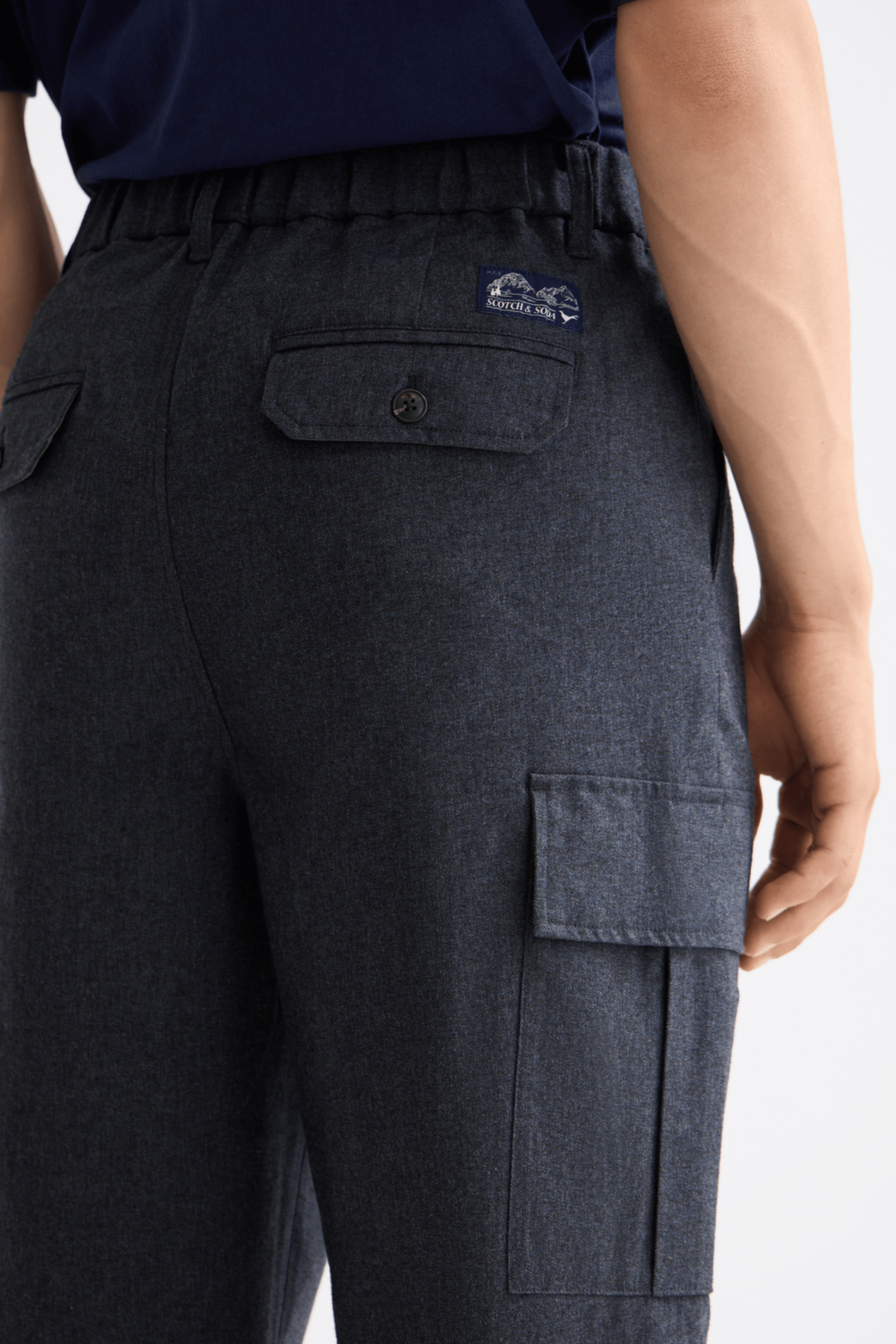 MELANGE COTTON-BLEND RELAXED STRAIGHT FIT CARGO GREY MELANGE 5