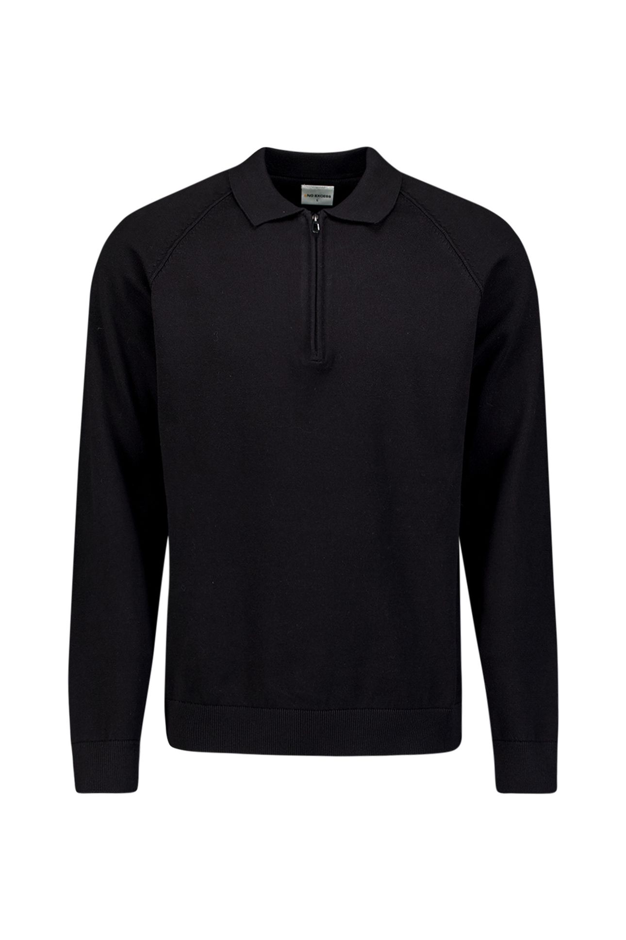 PULLOVER POLO HALF ZIP SOLID BLACK 5