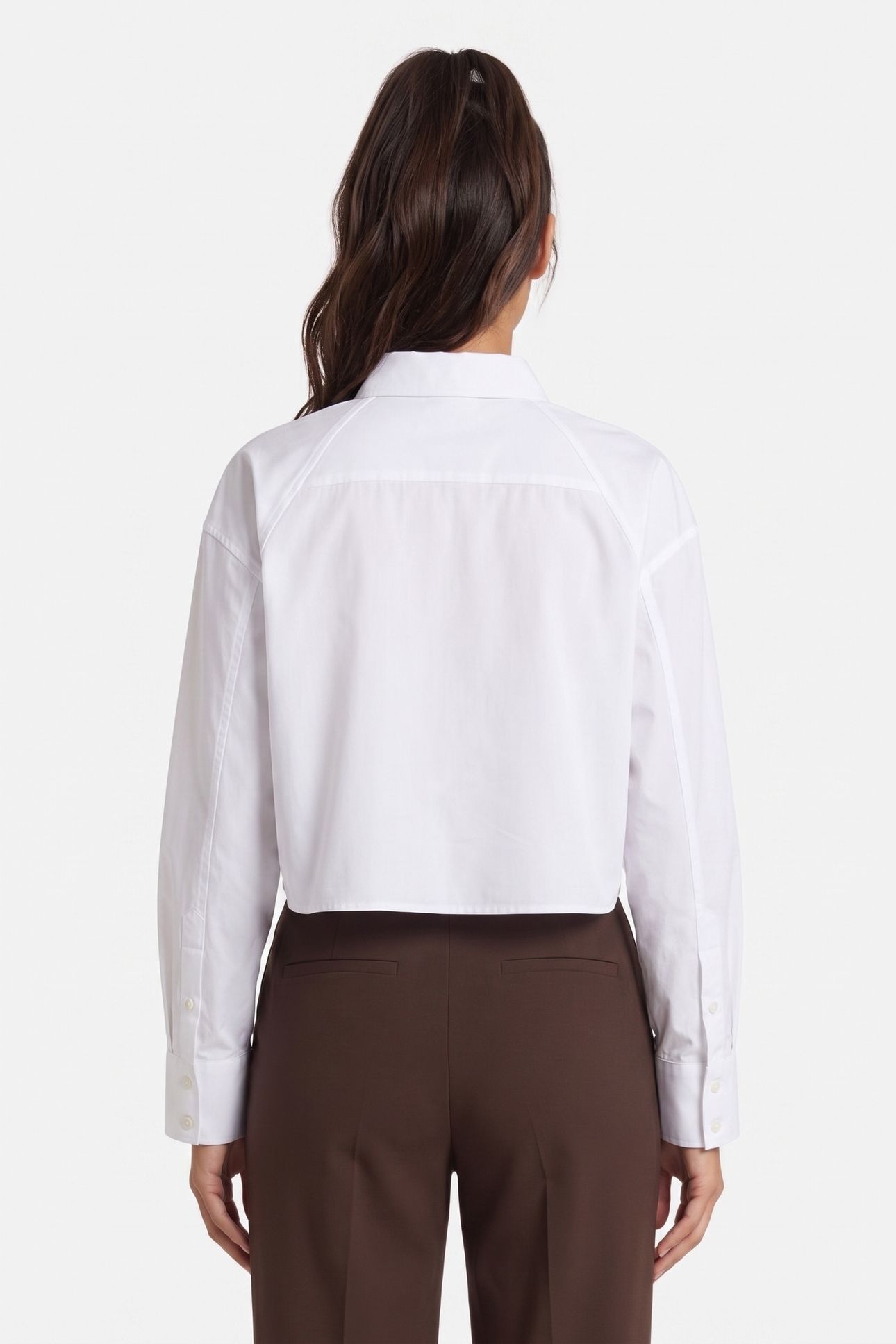 SOLID BOXY CROPPED SHIRT BRILLIANT WHITE 2
