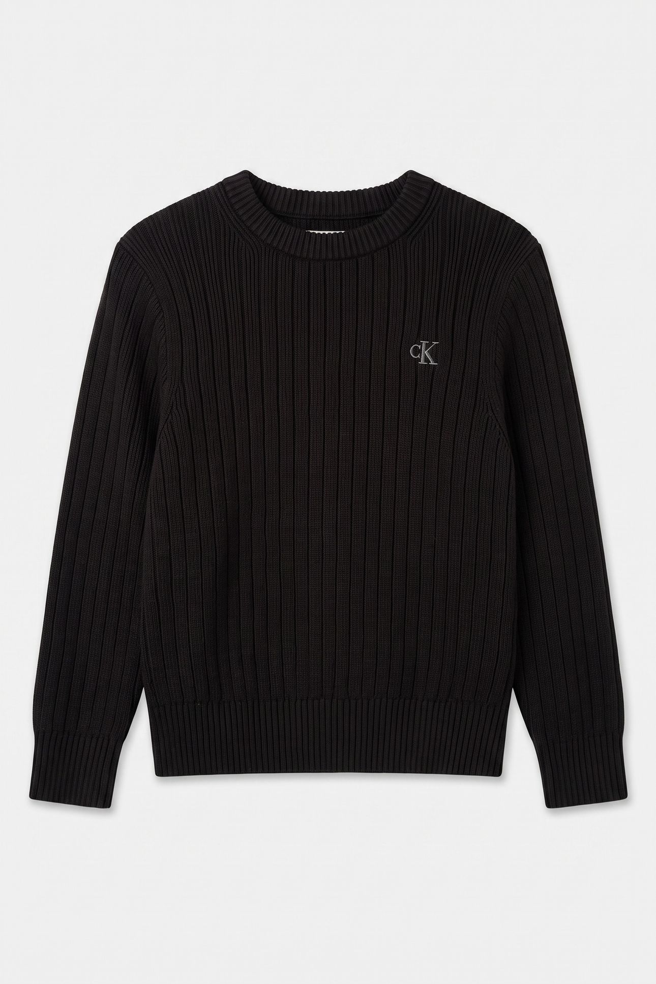 BOYS DROPPED NEEDLE SWEATER BLACK 2