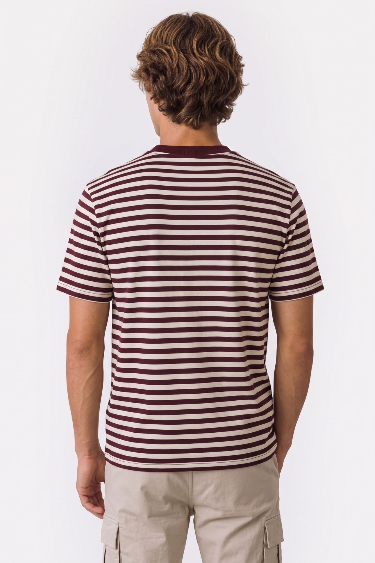 SHORT SLEEVE 20S STRIPE JERSEY TEE MOROCCAN BROWN 2