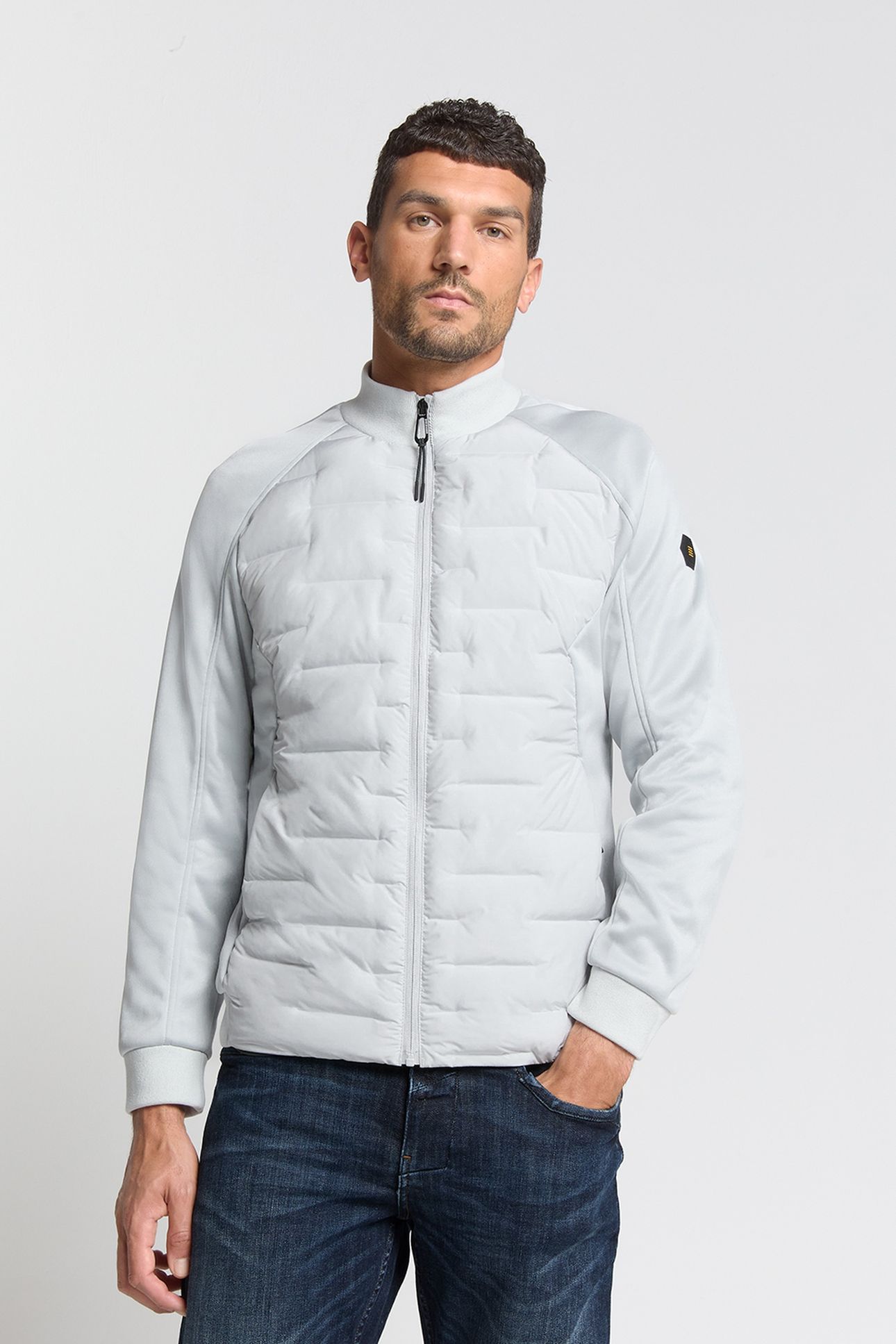 JACKET SHORT FIT SEALED KNITTED MIX CHALK 1
