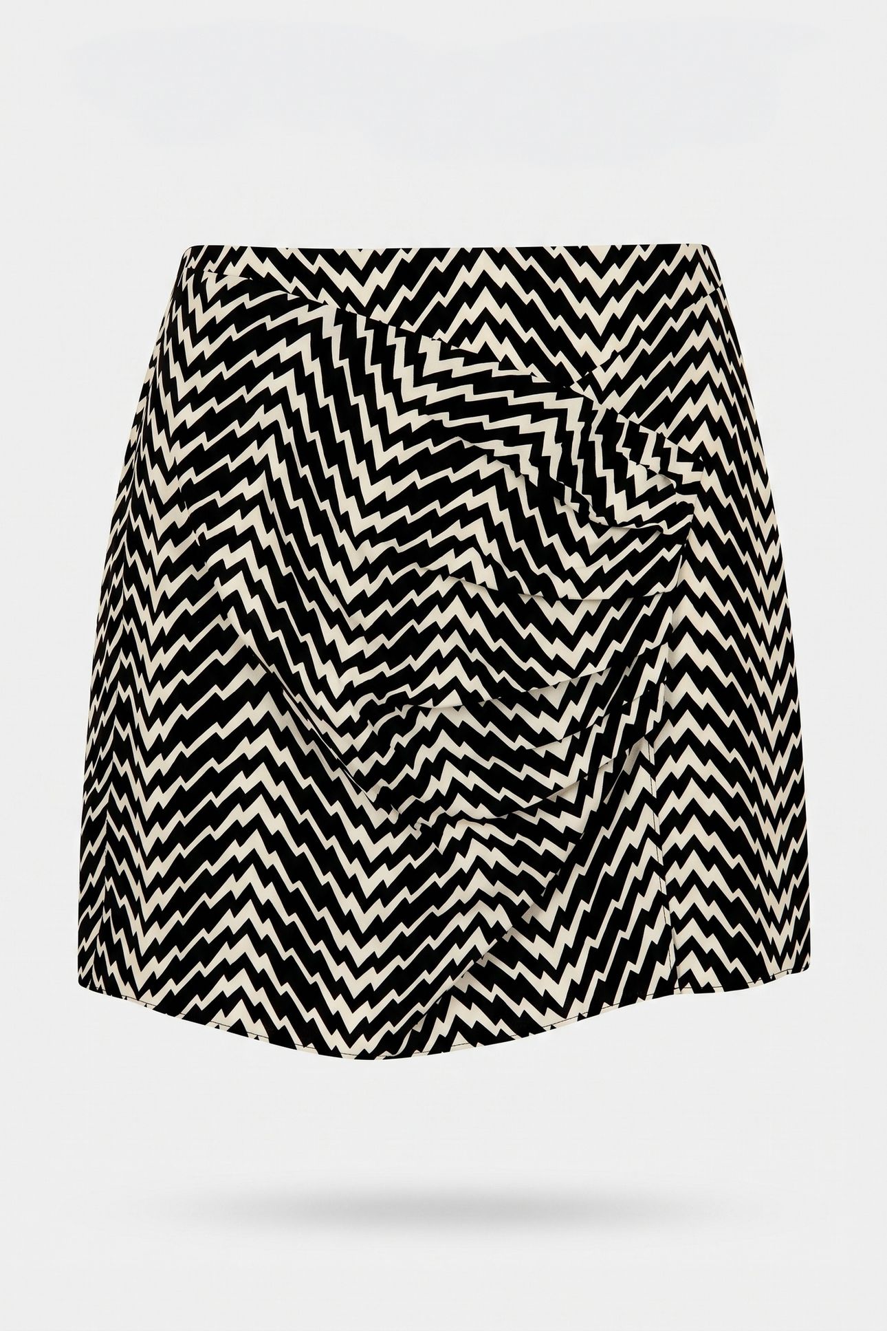 SHORT SKIRT PRINT ZIG ZAG BLACK WHITE 3