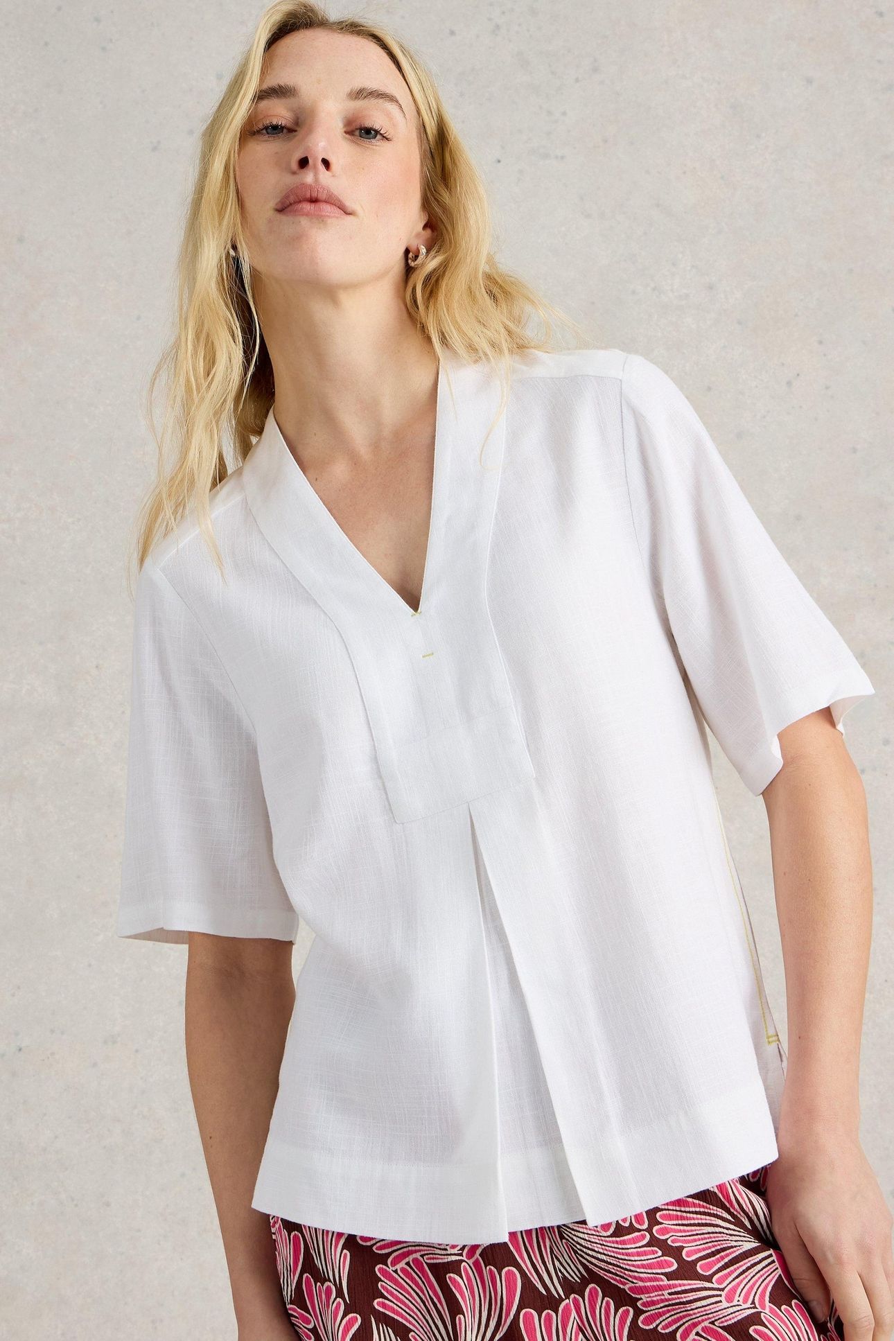 CELIA MIX SS SHIRT BRILLIANT WHITE 2