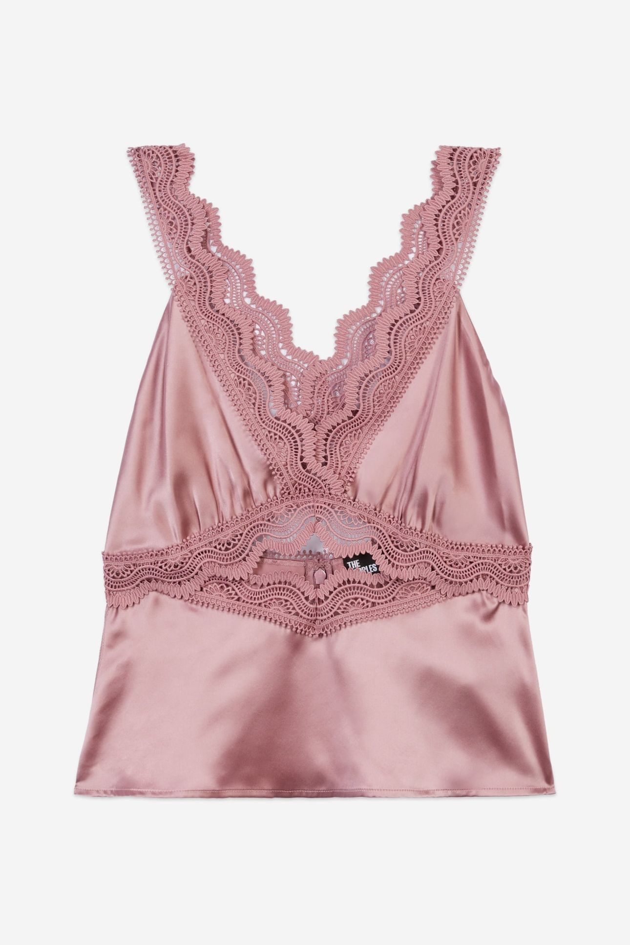 SILK TOP WITH GUIPURE PINK WOOD 5