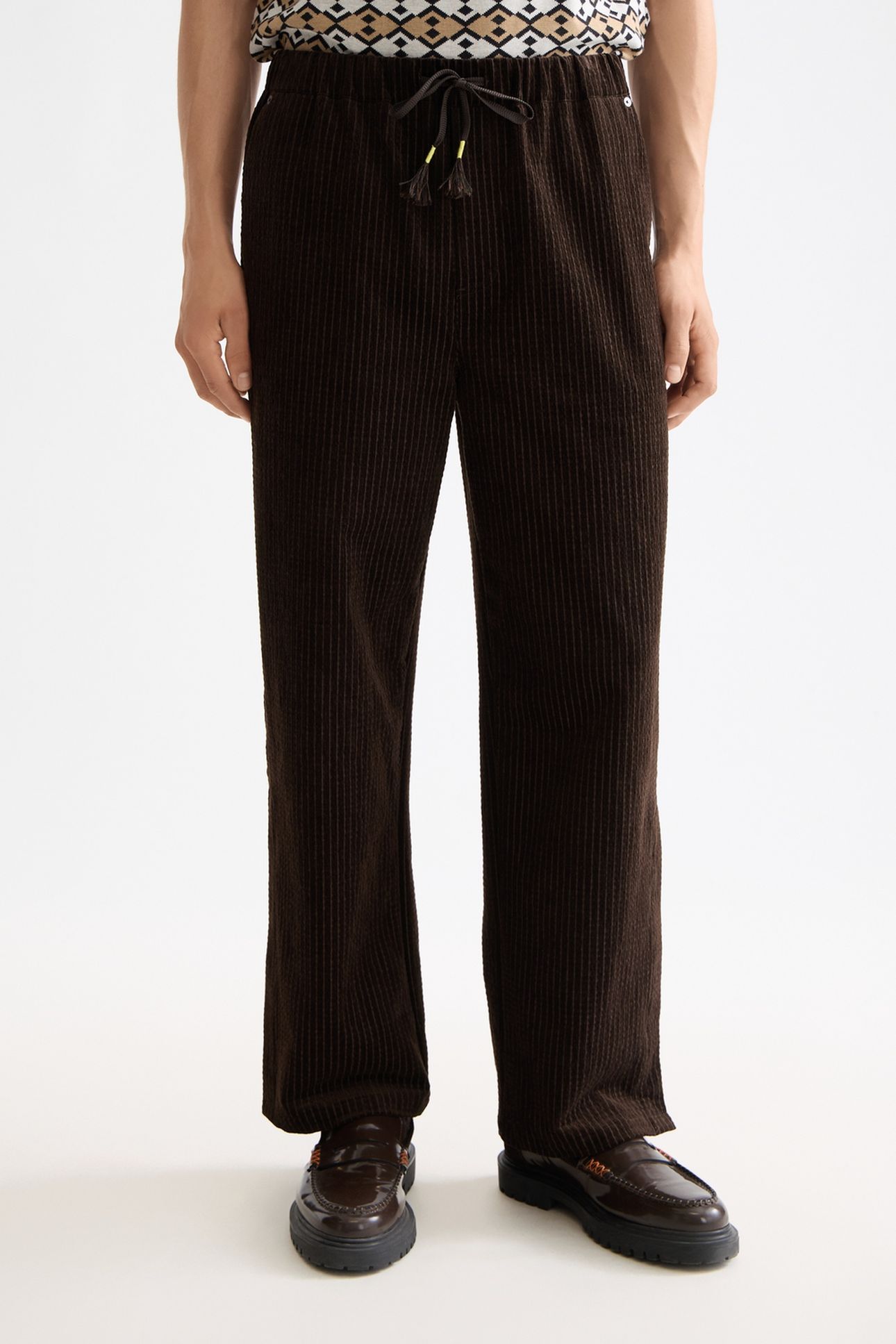 JACQUARD COTTON-BLEND CORDUROY RELAXED FIT JOGGER DEMITASSE 1