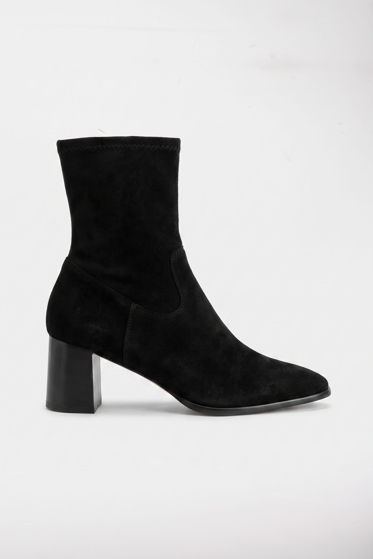 HARP BLOCK HEEL STRETCH SUEDE BLACK 1