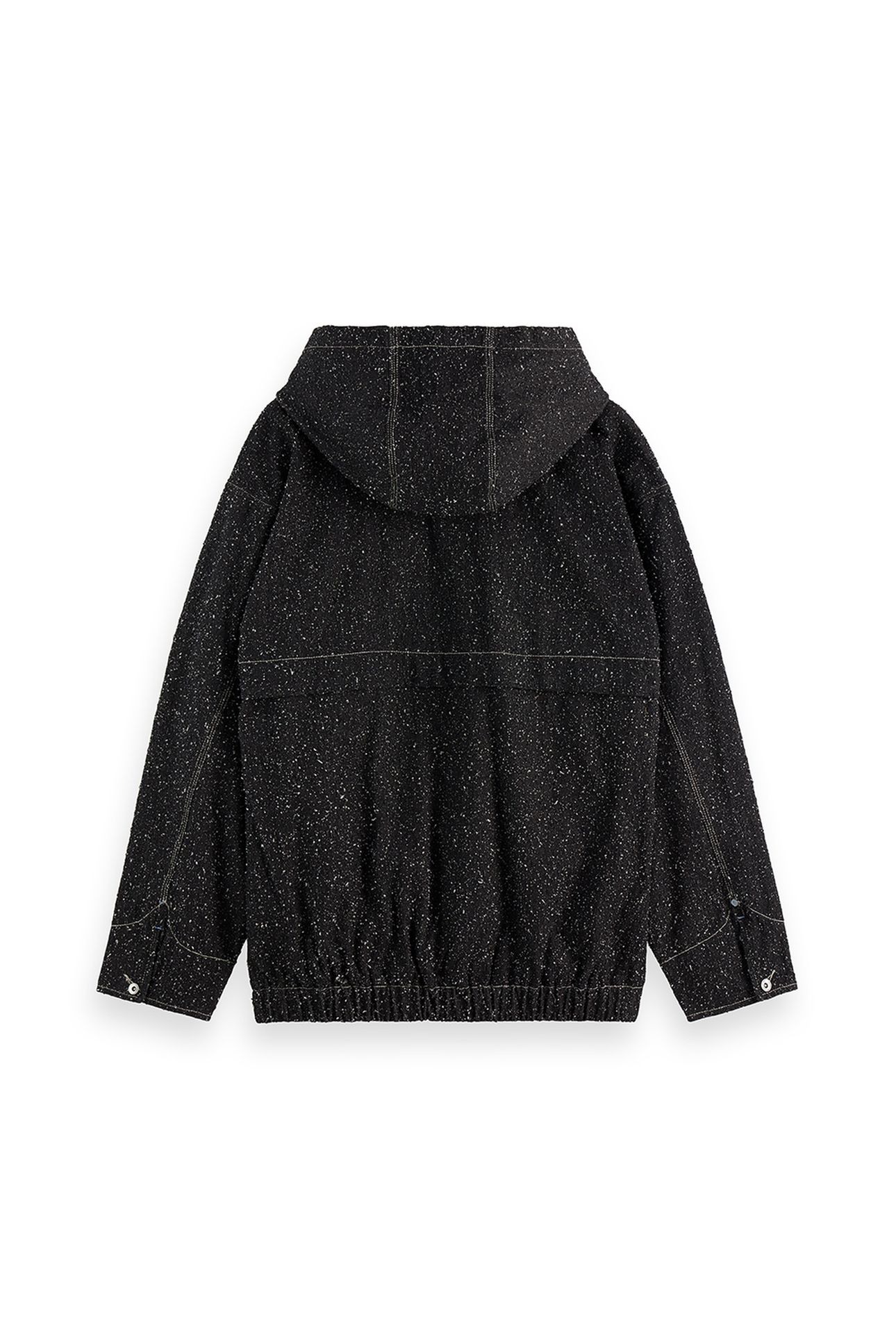 HOODED DENIM JACKET — BLACK SNOW 5
