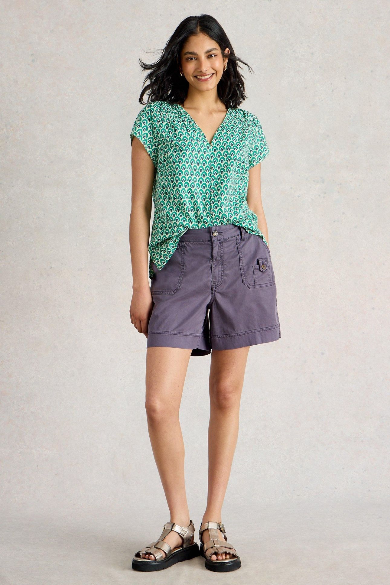 MOLLIE COMBAT SHORT MID PURPLE 2