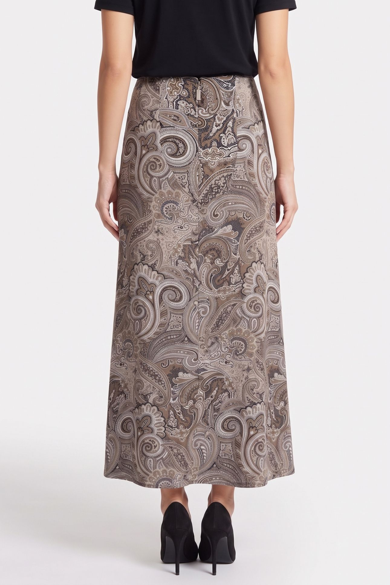 ALANIS MIDI SKIRT FLORAL PAISLEY TAUPE 2