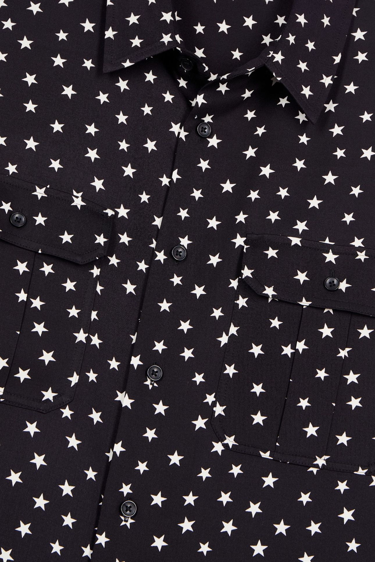 LONG-SLEEVED SHIRT WITH STAR PRINT BLACK WHITE 4