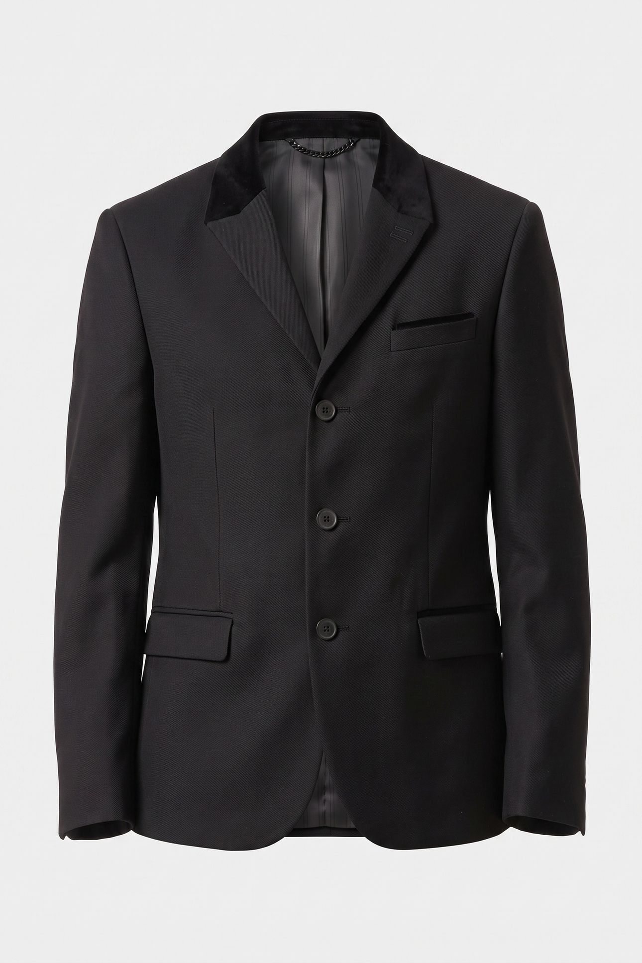 STRAIGHT-CUT JACKET WITH 3 BUTTONS & 3 POCKETS BLACK 4