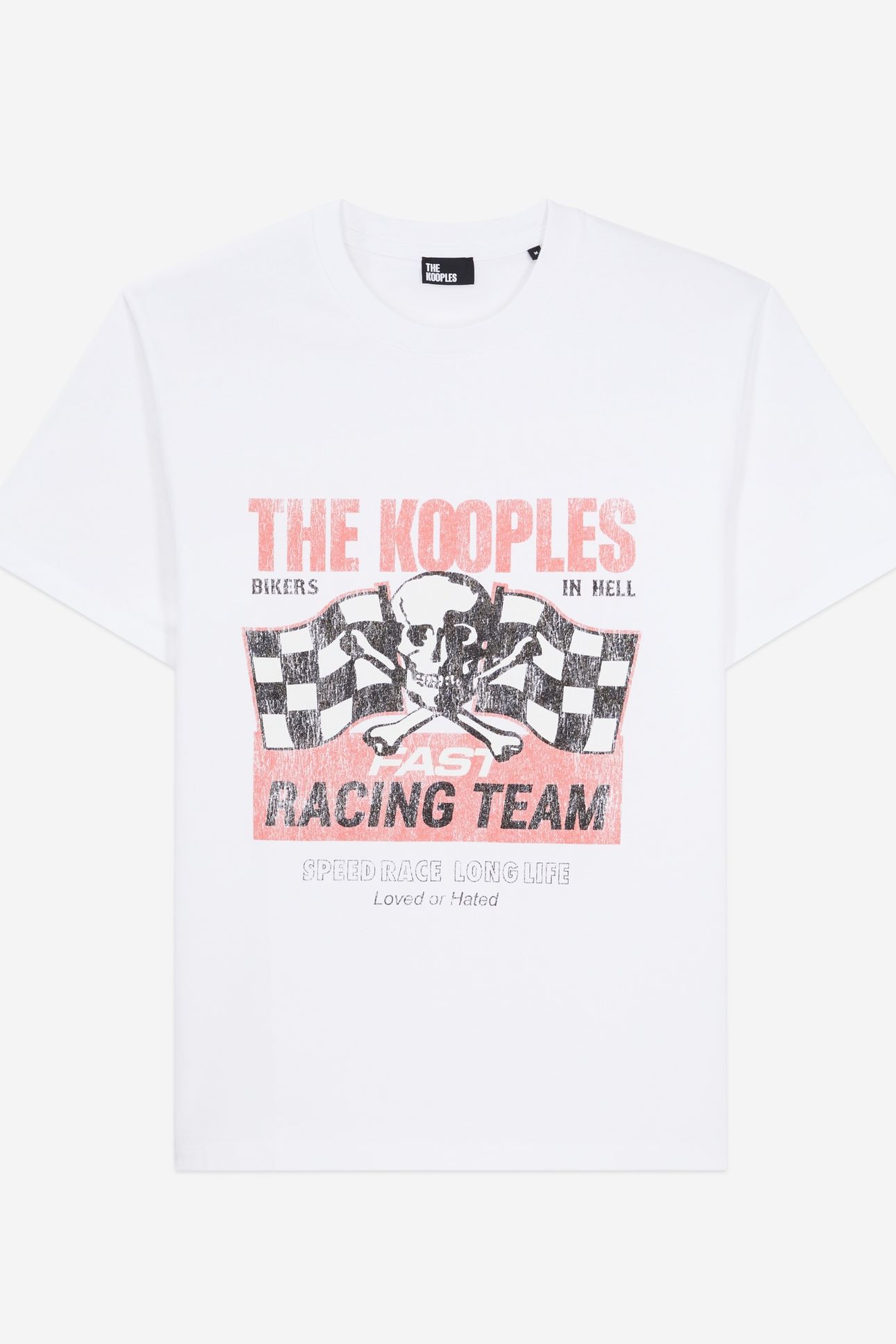 SHORT-SLEEVED T-SHIRT WITH PRINTED SKULL AND FLAG WHITE 2