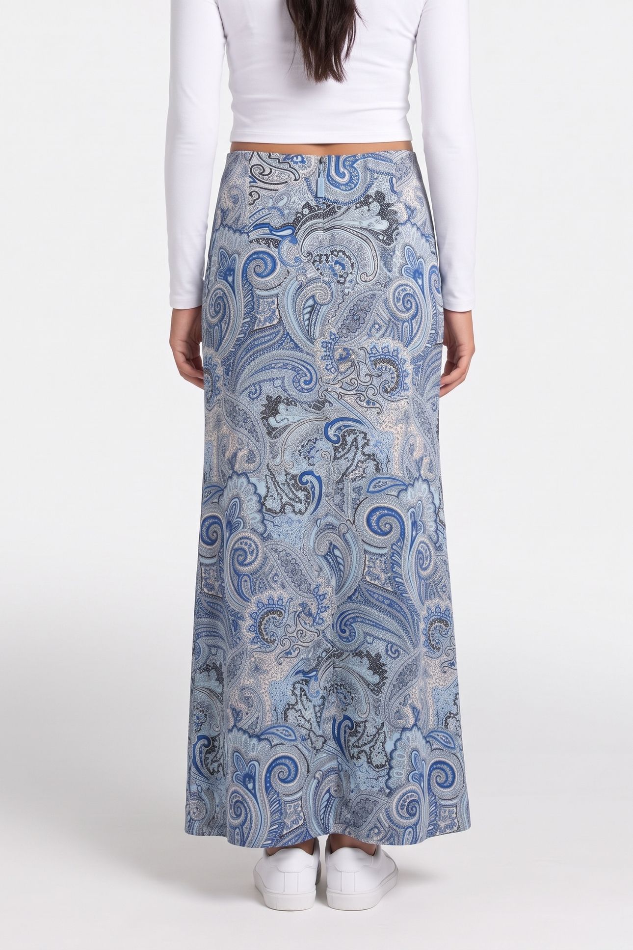 ALANIS MIDI SKIRT FLORAL PAISLEY BLUE 2