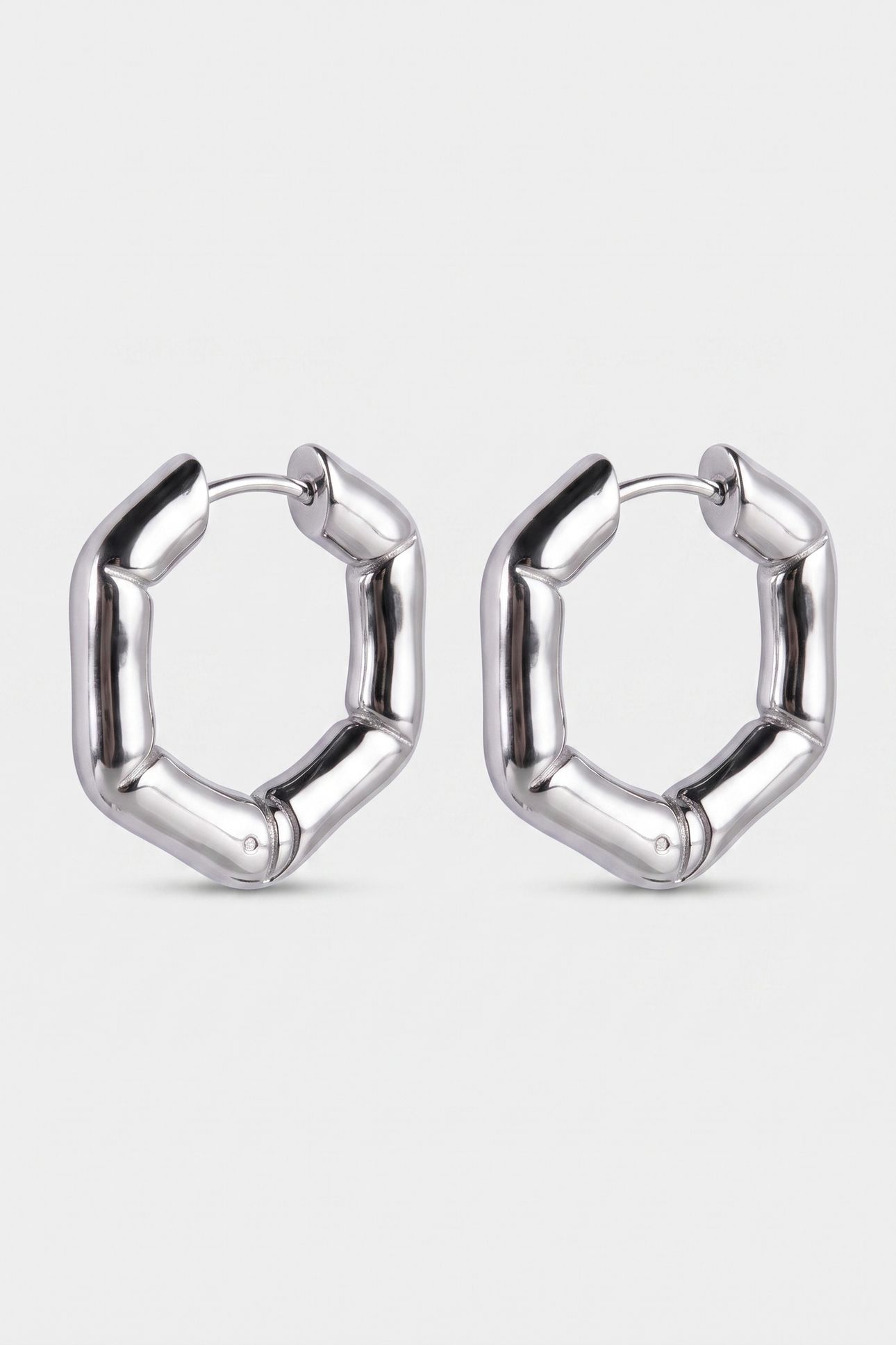 HEXAGON OHRRINGE SILVER 4