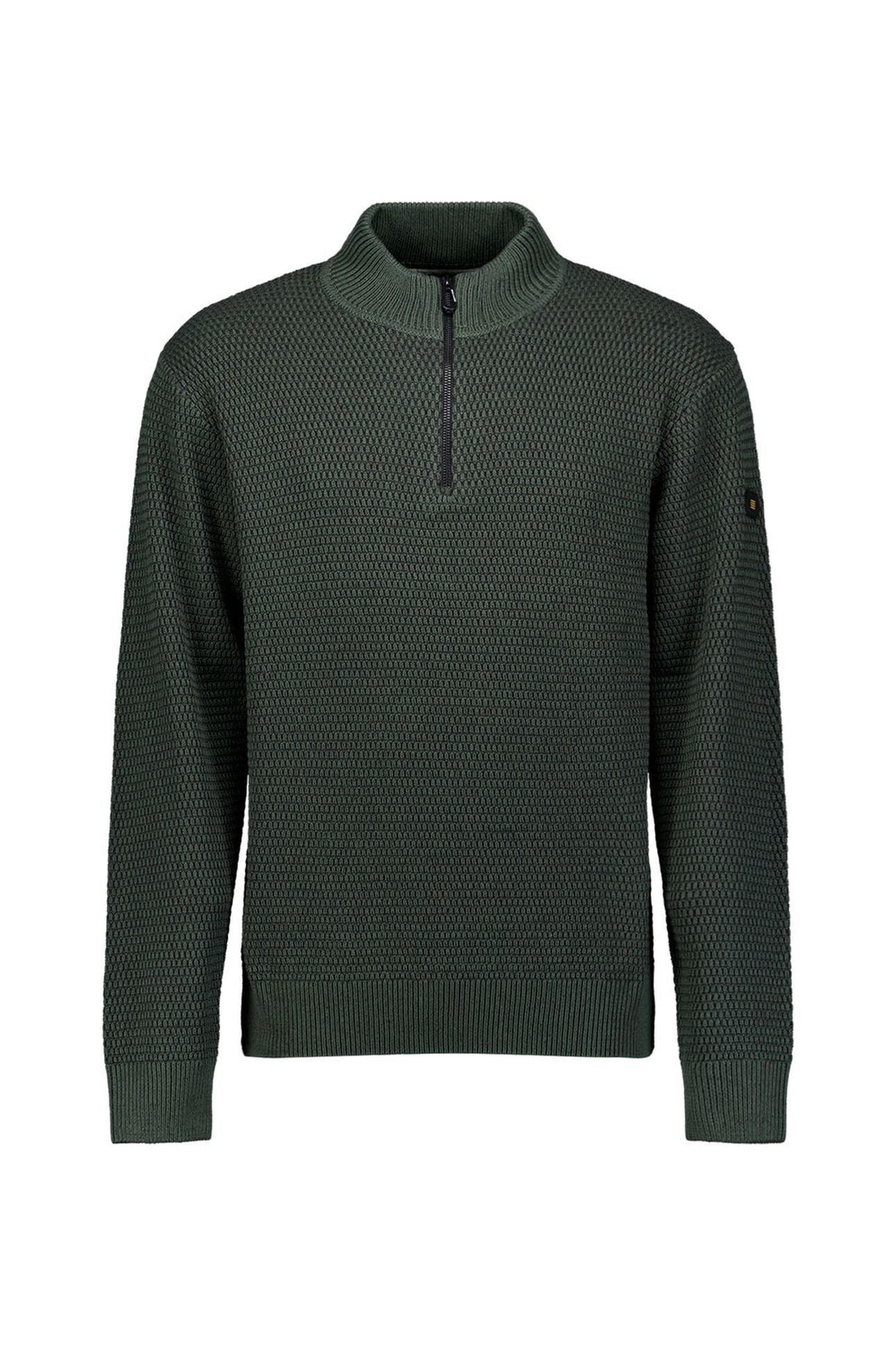 PULLOVER HALF ZIPPER 2 COLOURED MELANGE DARK GREEN 5
