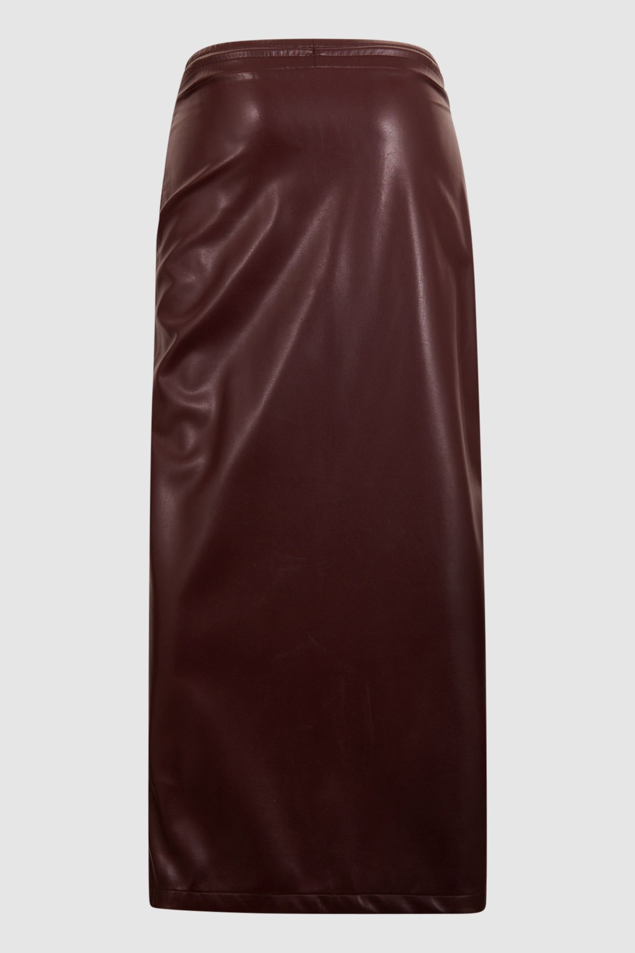 LA-SBVEGAN LEATHER SKIRT DARKRED 4