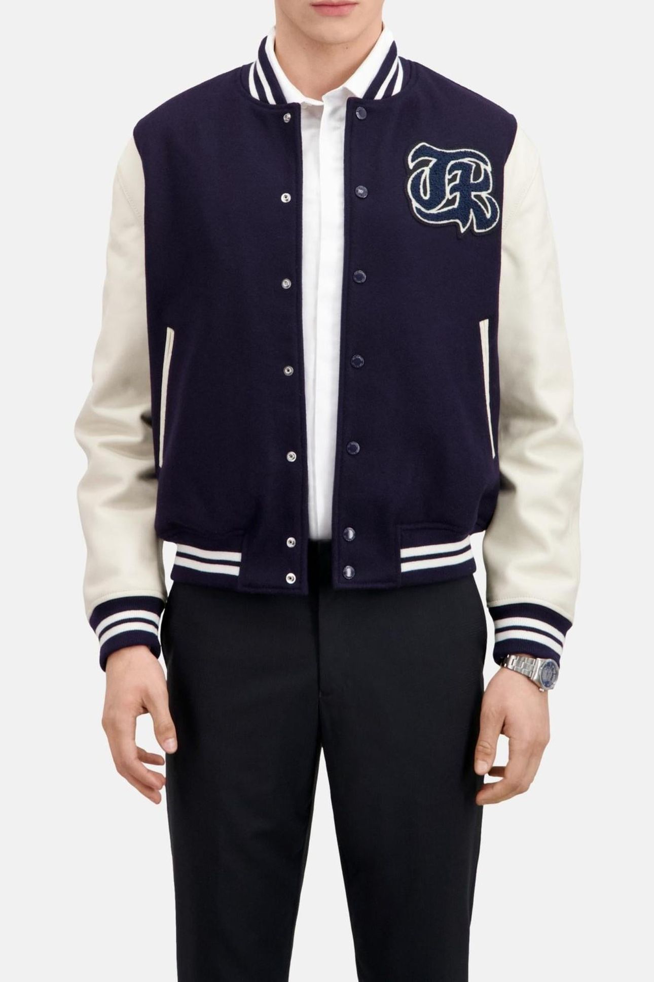VARSITY JACKET WITH PATCH NAVY 3