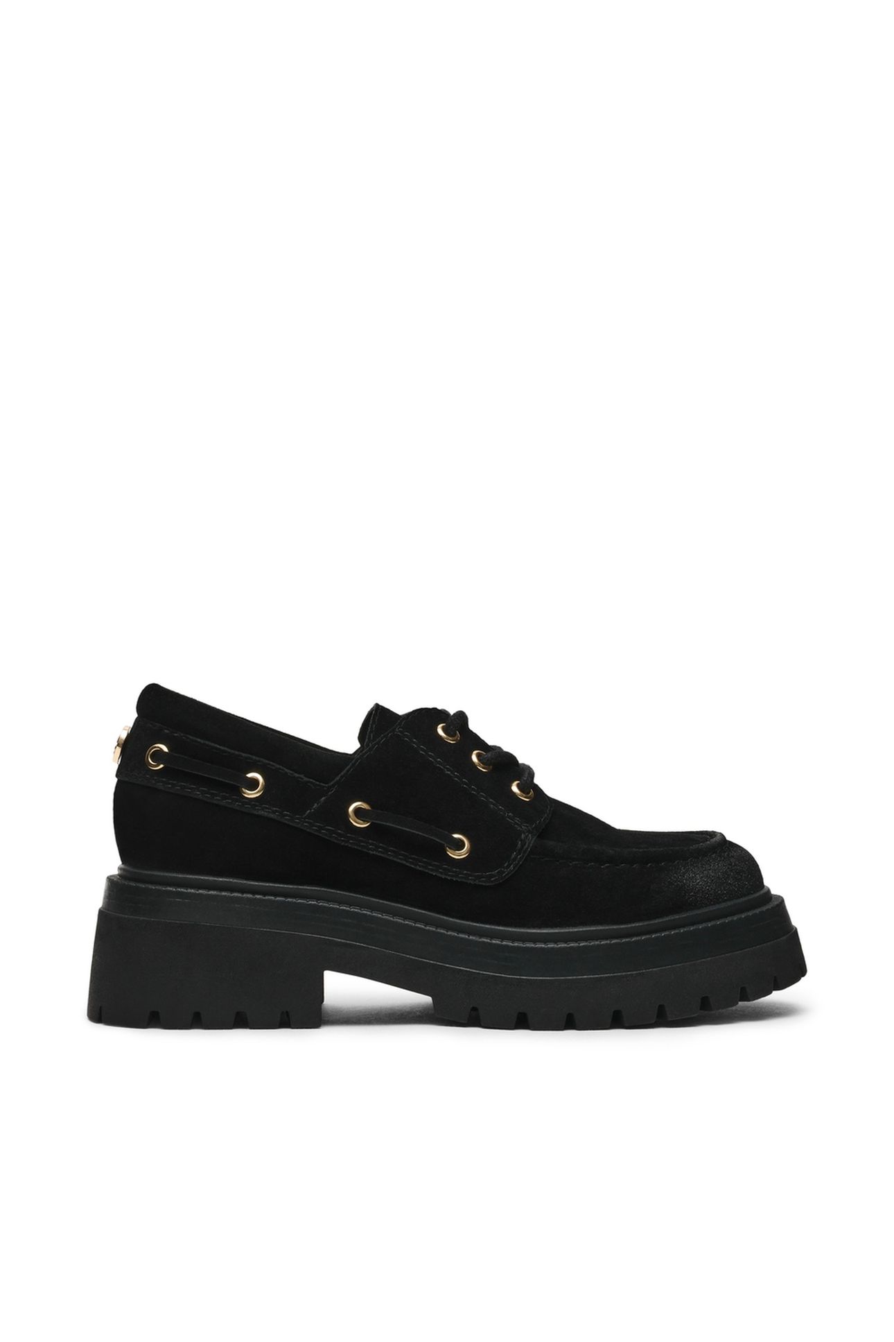 DETROIT FLAT SHOES BLACK SUEDE 1