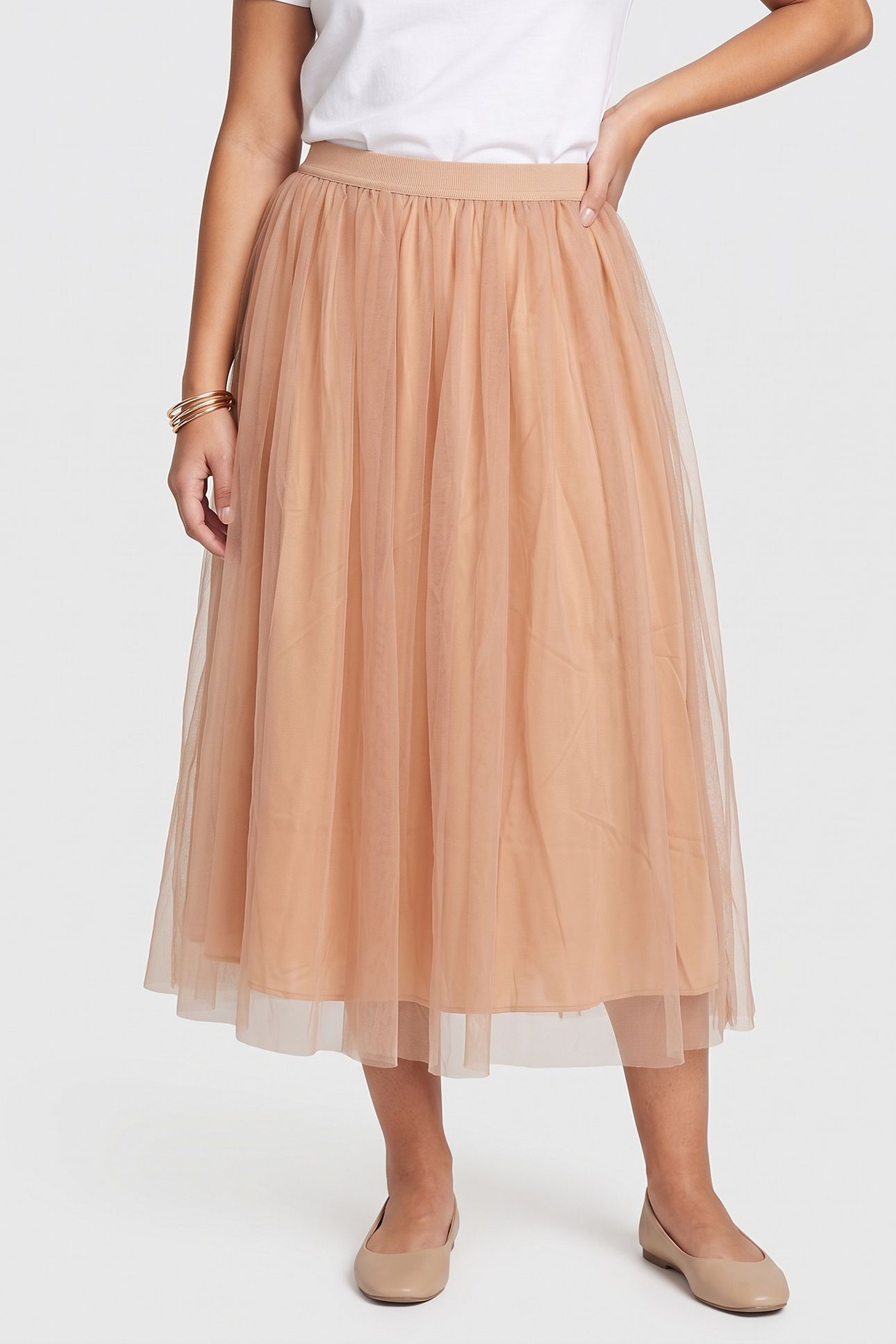 JOLIVIA TULLE SKIRT BEIGE 1