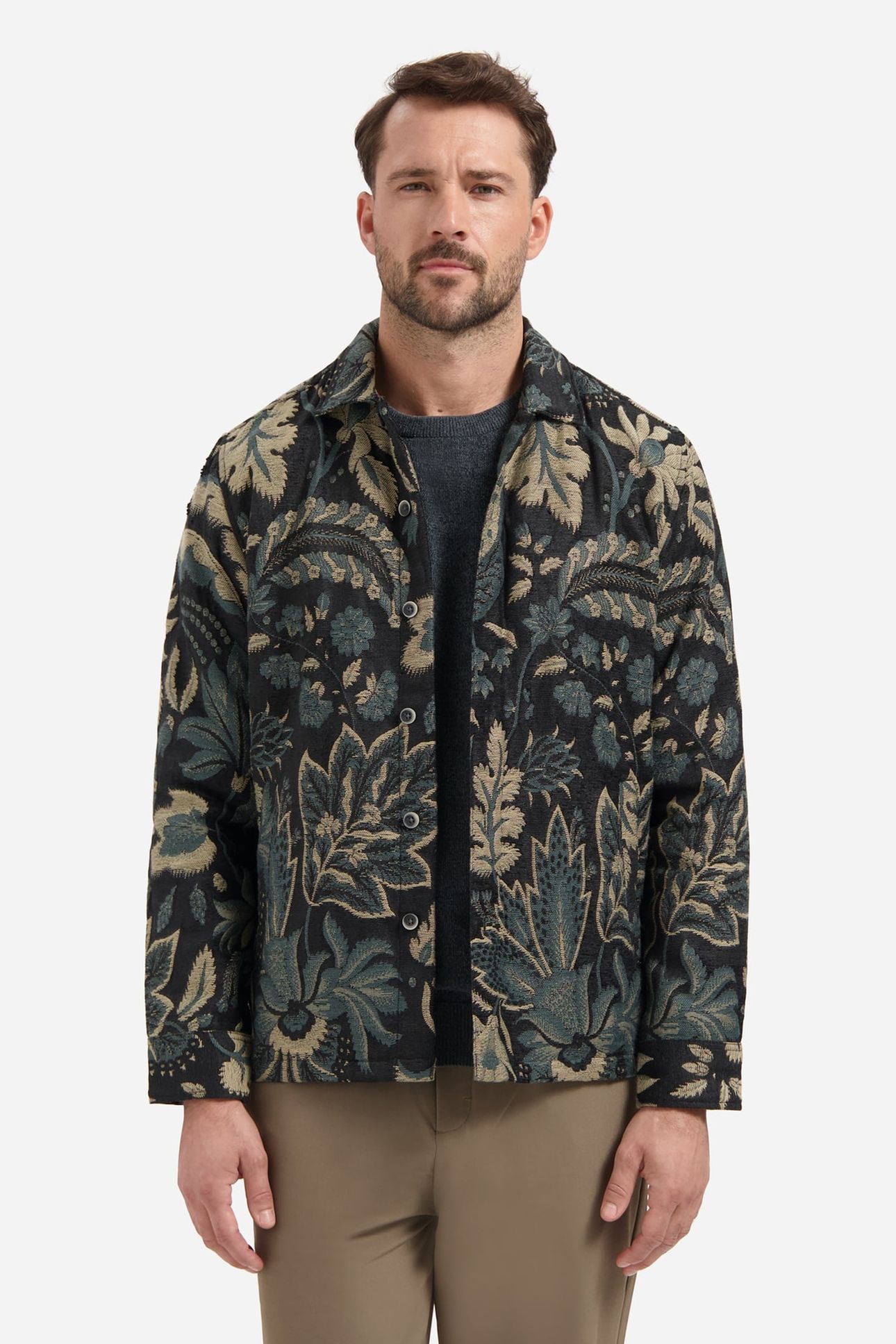 OVERSHIRT BUTTONS JACQUARD BLACK 1