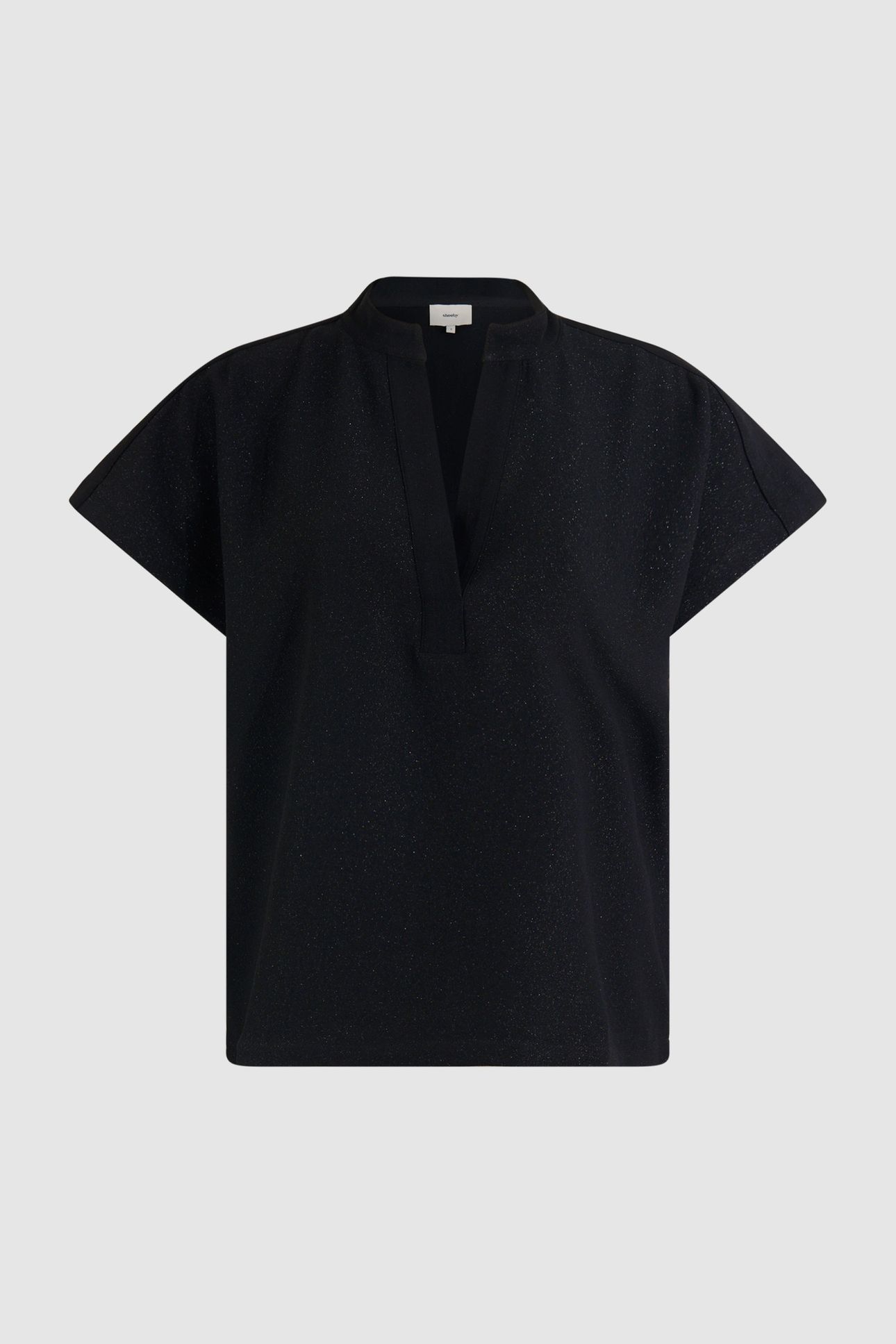 LA-SBGLITTER VNECK TOP BLACK 5