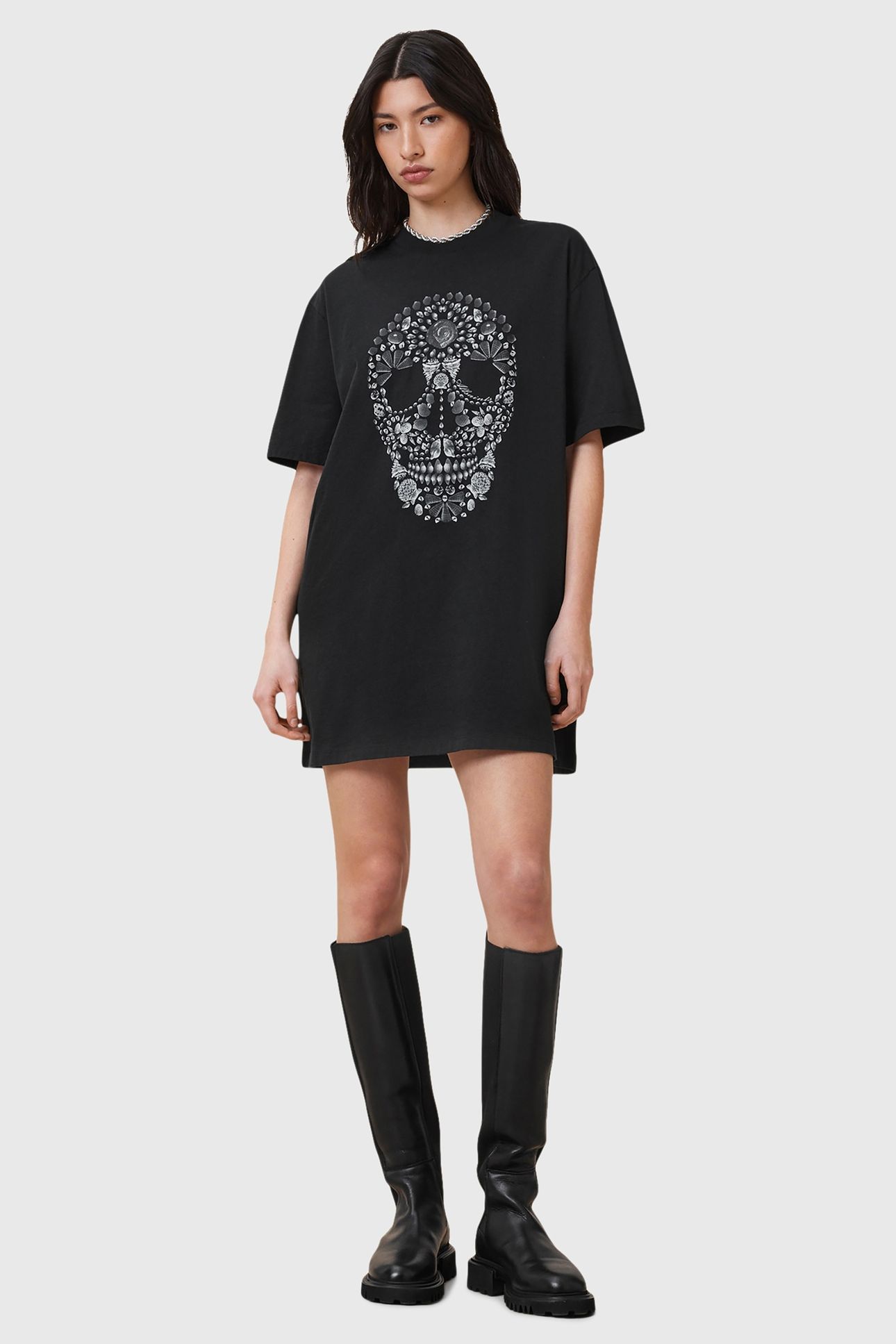 SHKULL TEE DRESS BLACK 1