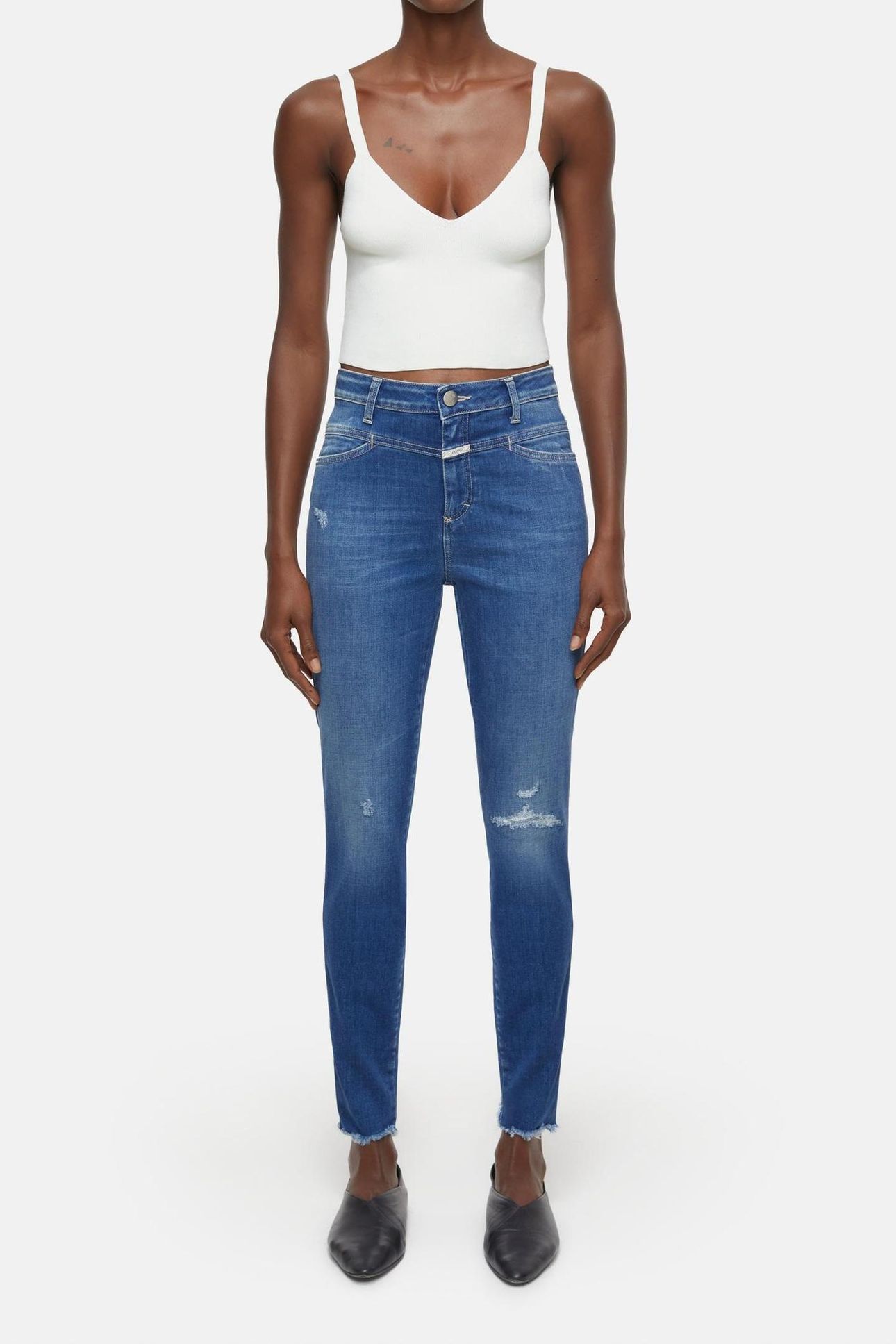 SKINNY PUSHER JEANS MID BLUE 2