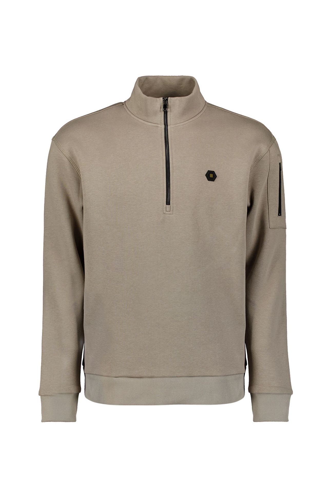 SWEATER HALF ZIP BRUSHED CLAY 4