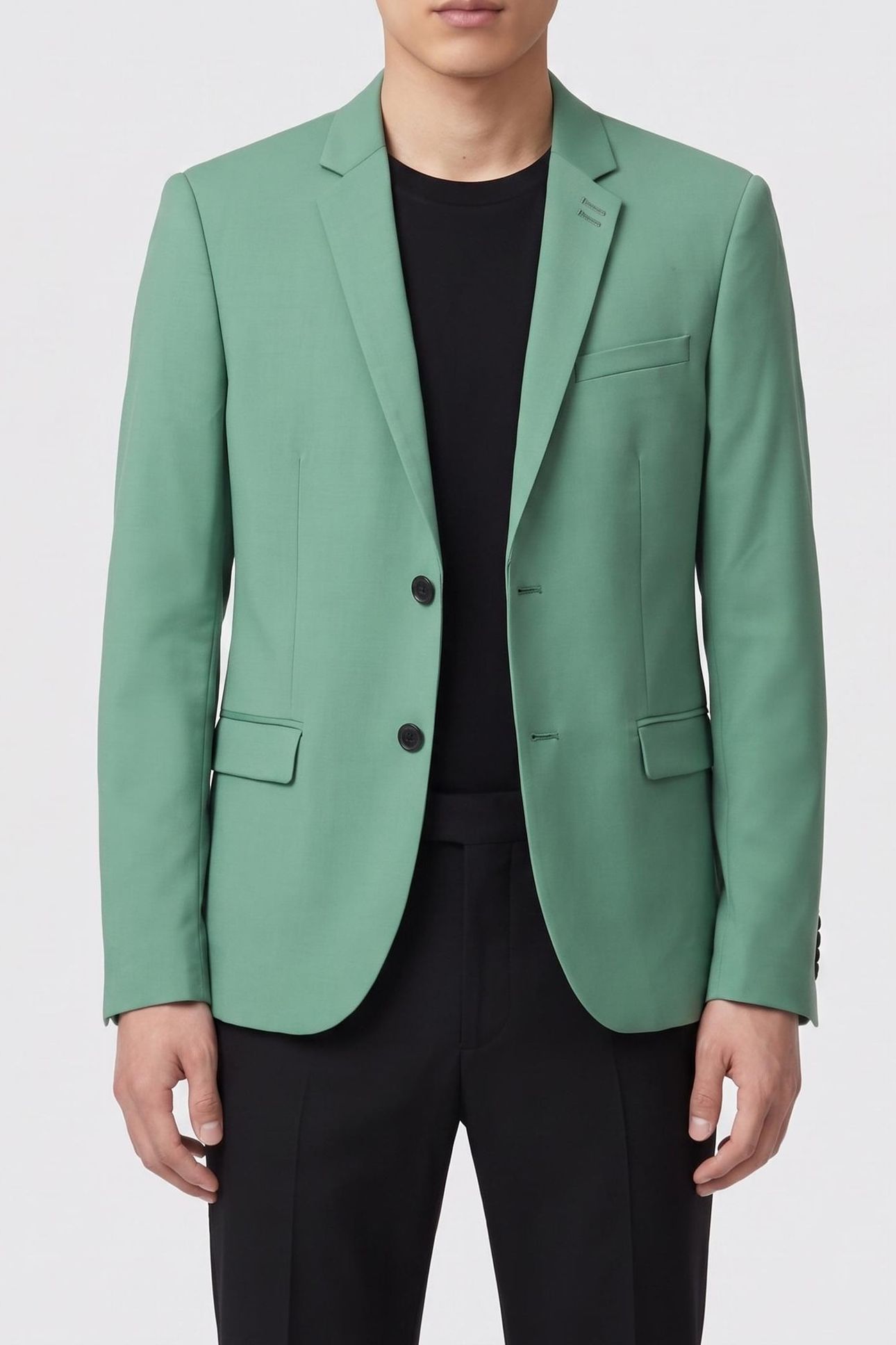 SUIT JACKET WITH TAILORED COLLAR GREEN 1