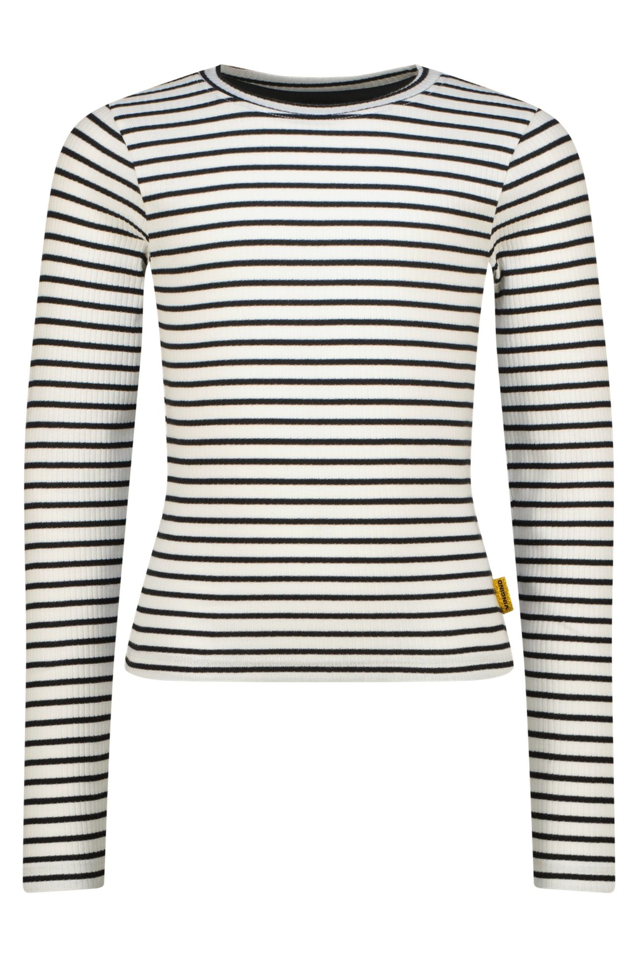 GIRLS BASIC FINE STRIPE TOP T-SHIRT SNOW WHITE 1
