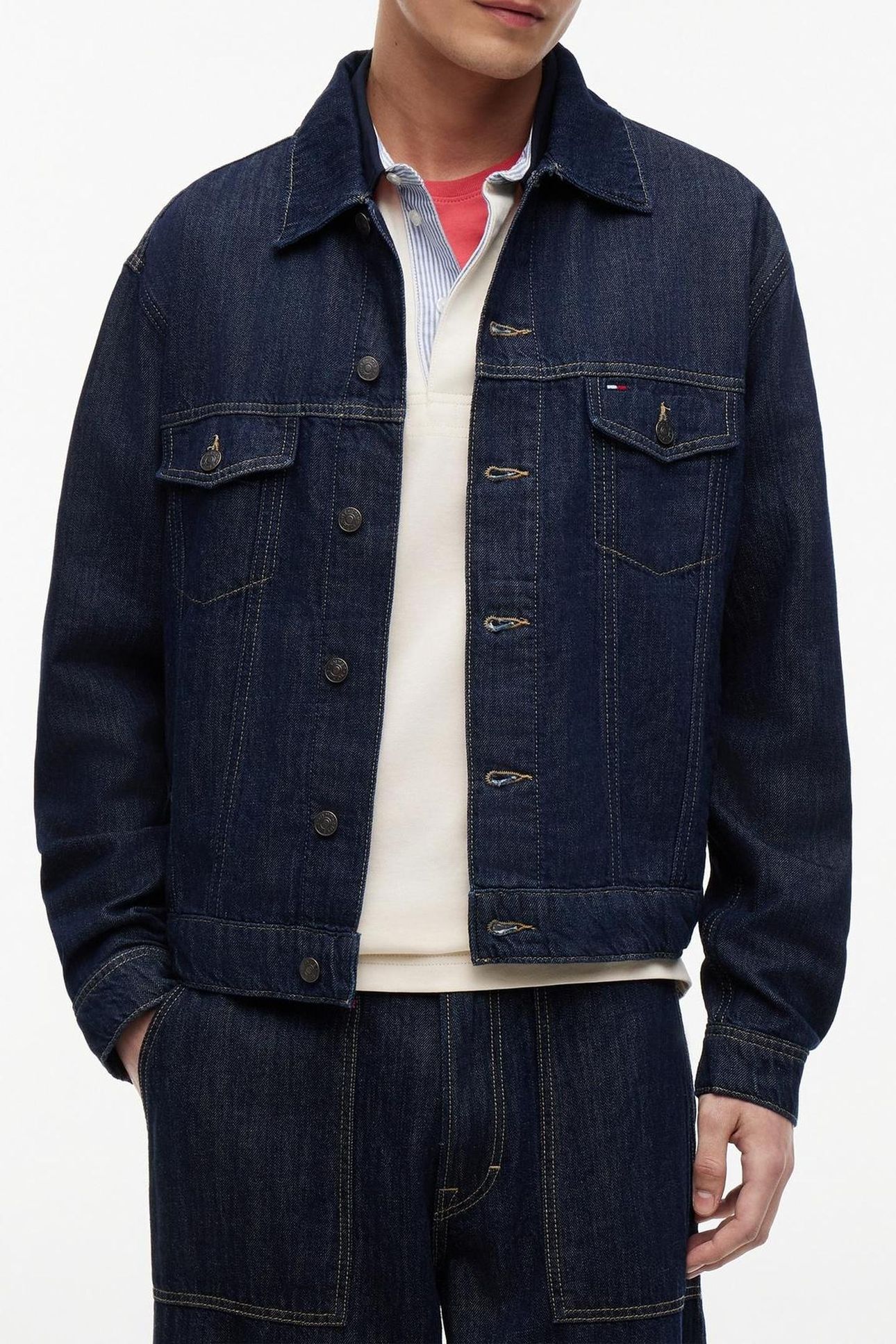 JAIMIE RELAXED TRUCKER JACKET DENIM DARK 1