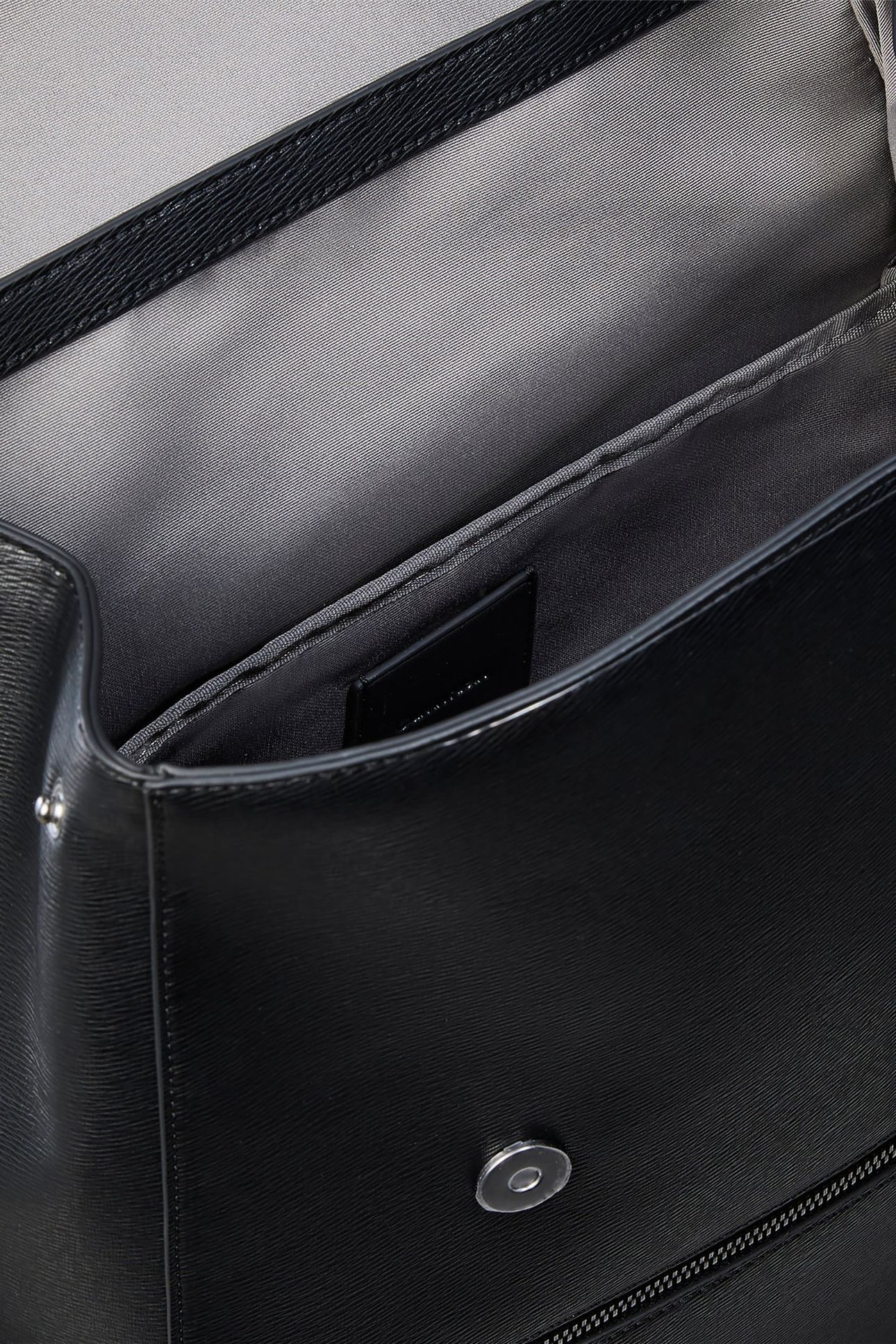 EMBLEM HARDWARE FLAP BACKPACK BLACK 3