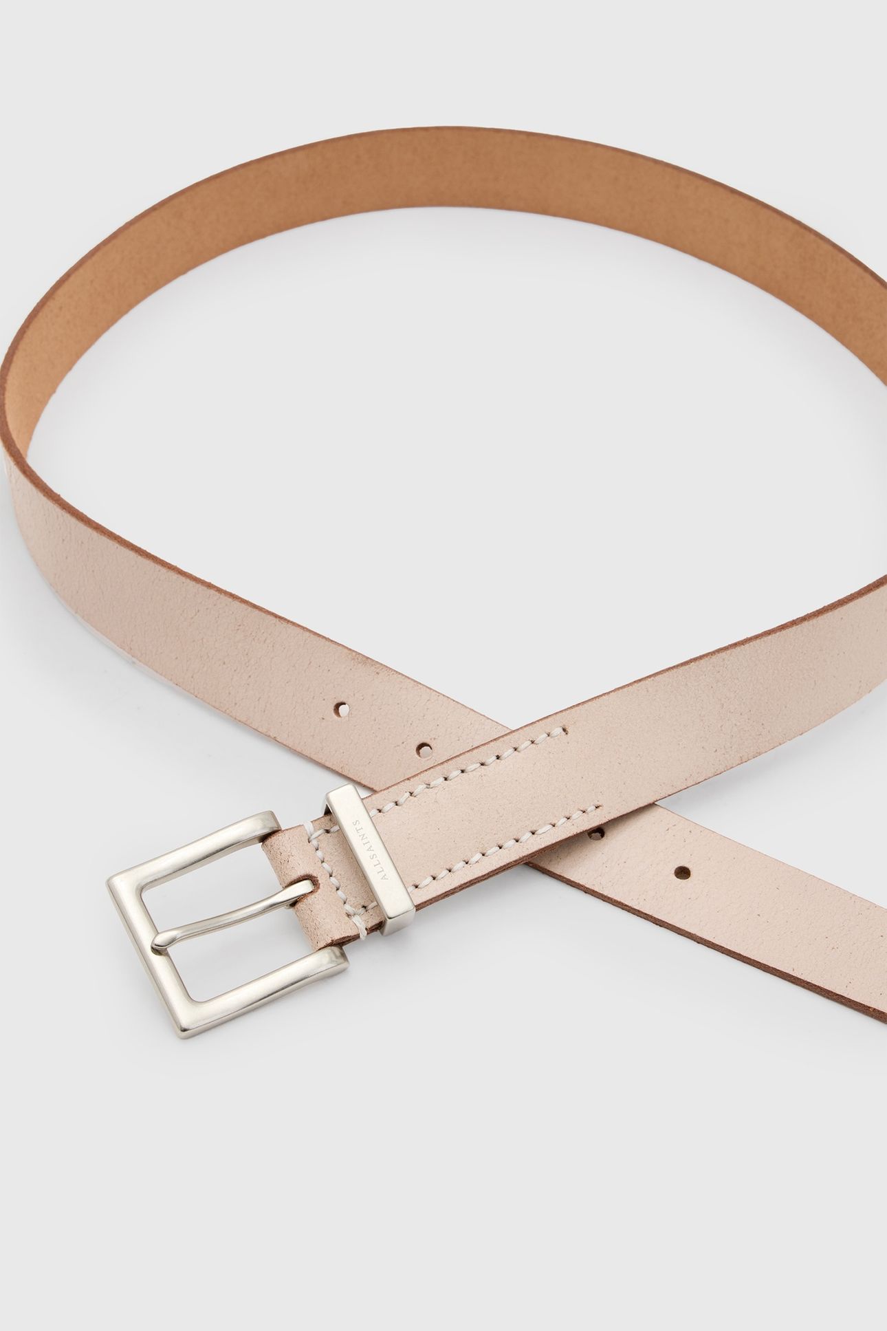 TREY METAL TIP BELT CREAM/DULL NICKEL 5