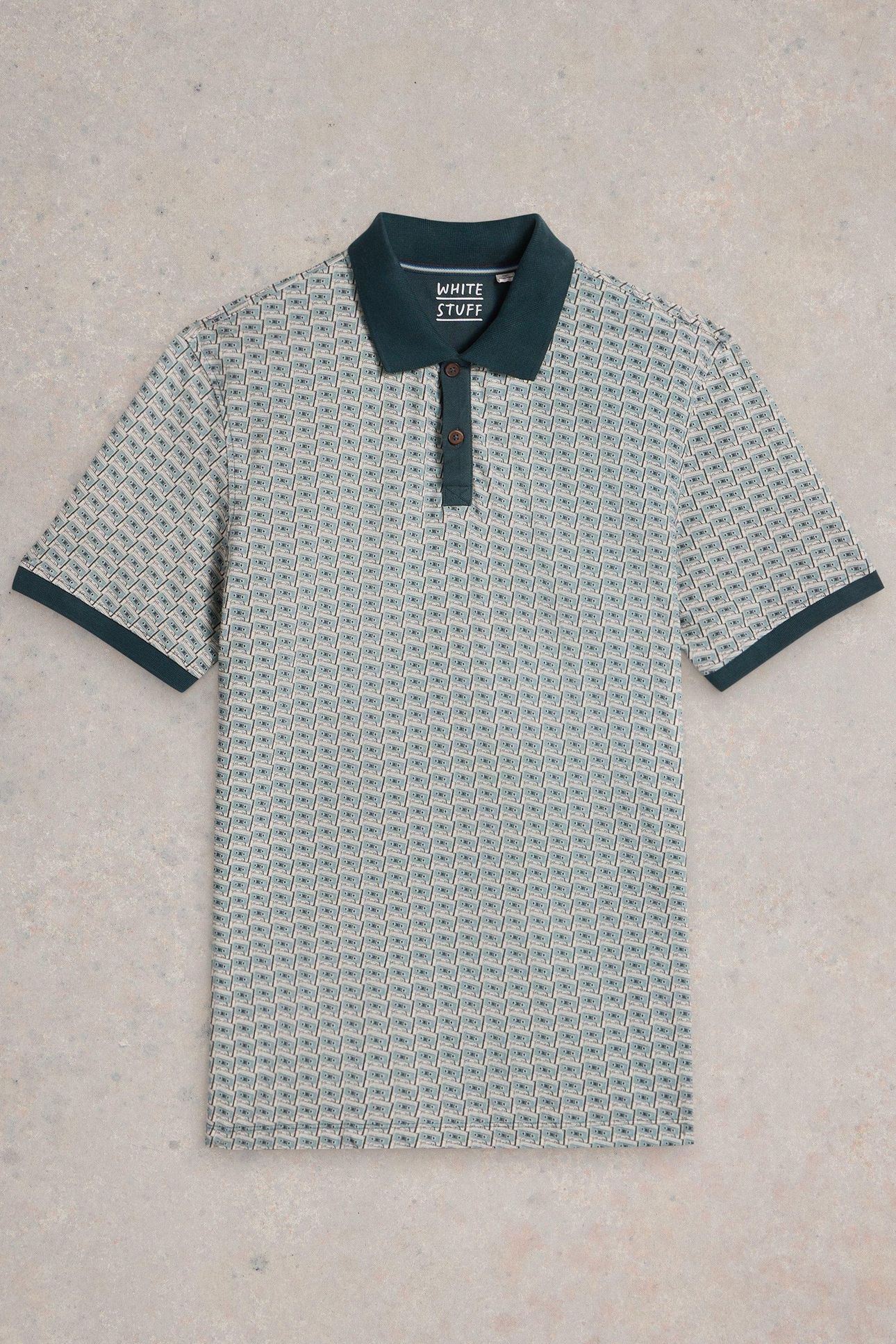 CASETTE TAPE PRINTED POLO TEAL PRINT 3