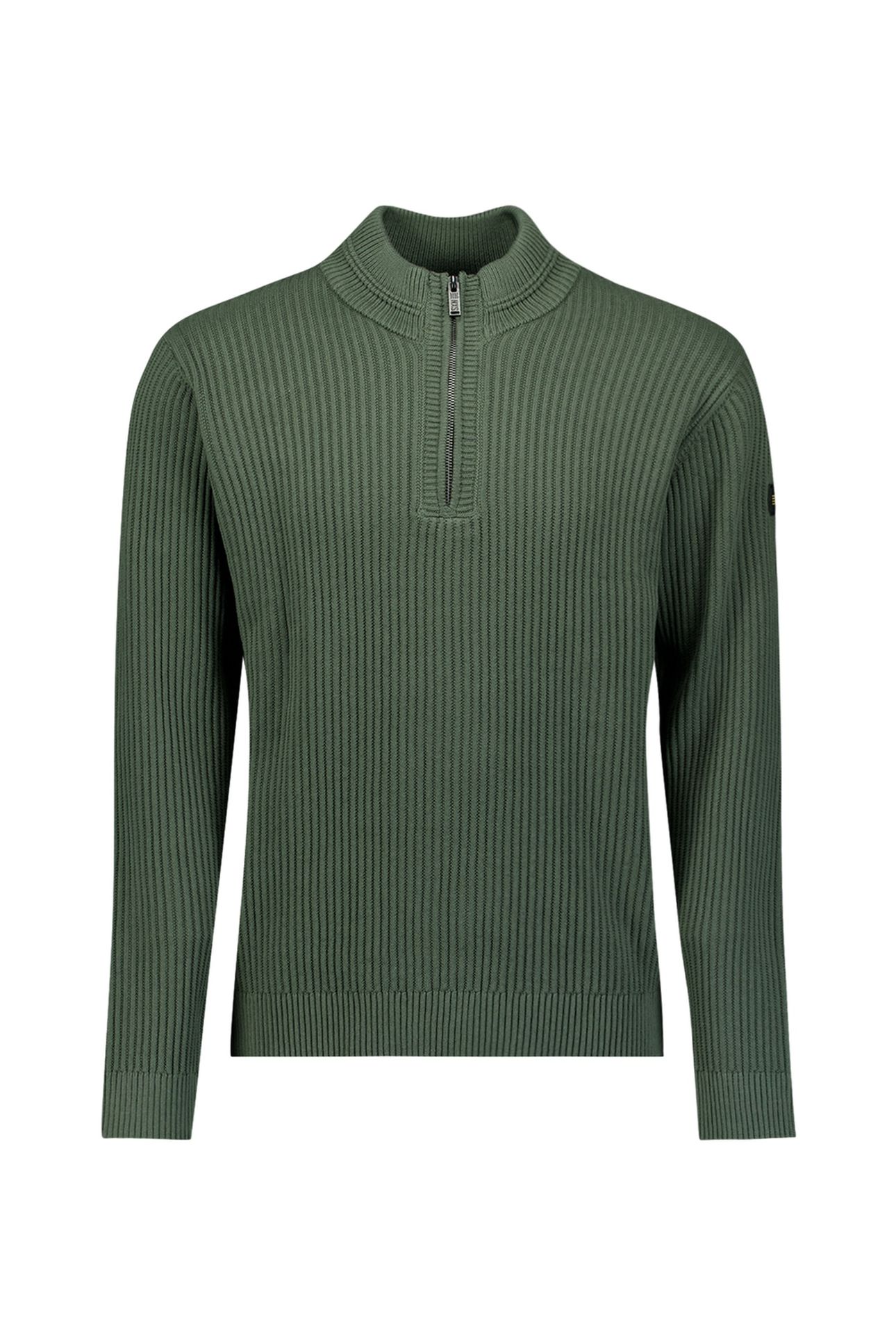 PULLOVER HALF ZIP RIB VARIATION DARK GREEN 5
