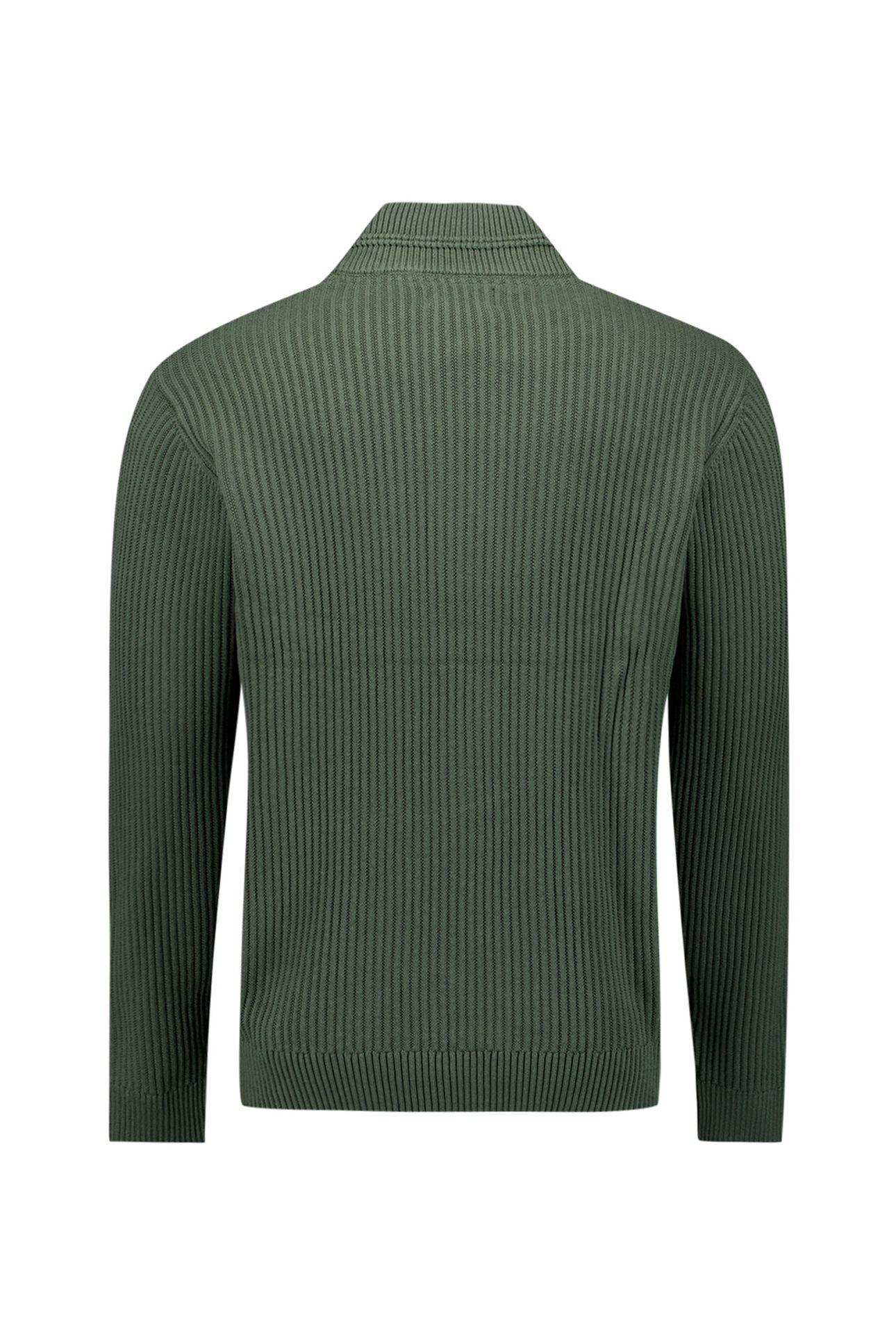 PULLOVER HALF ZIP RIB VARIATION DARK GREEN 6