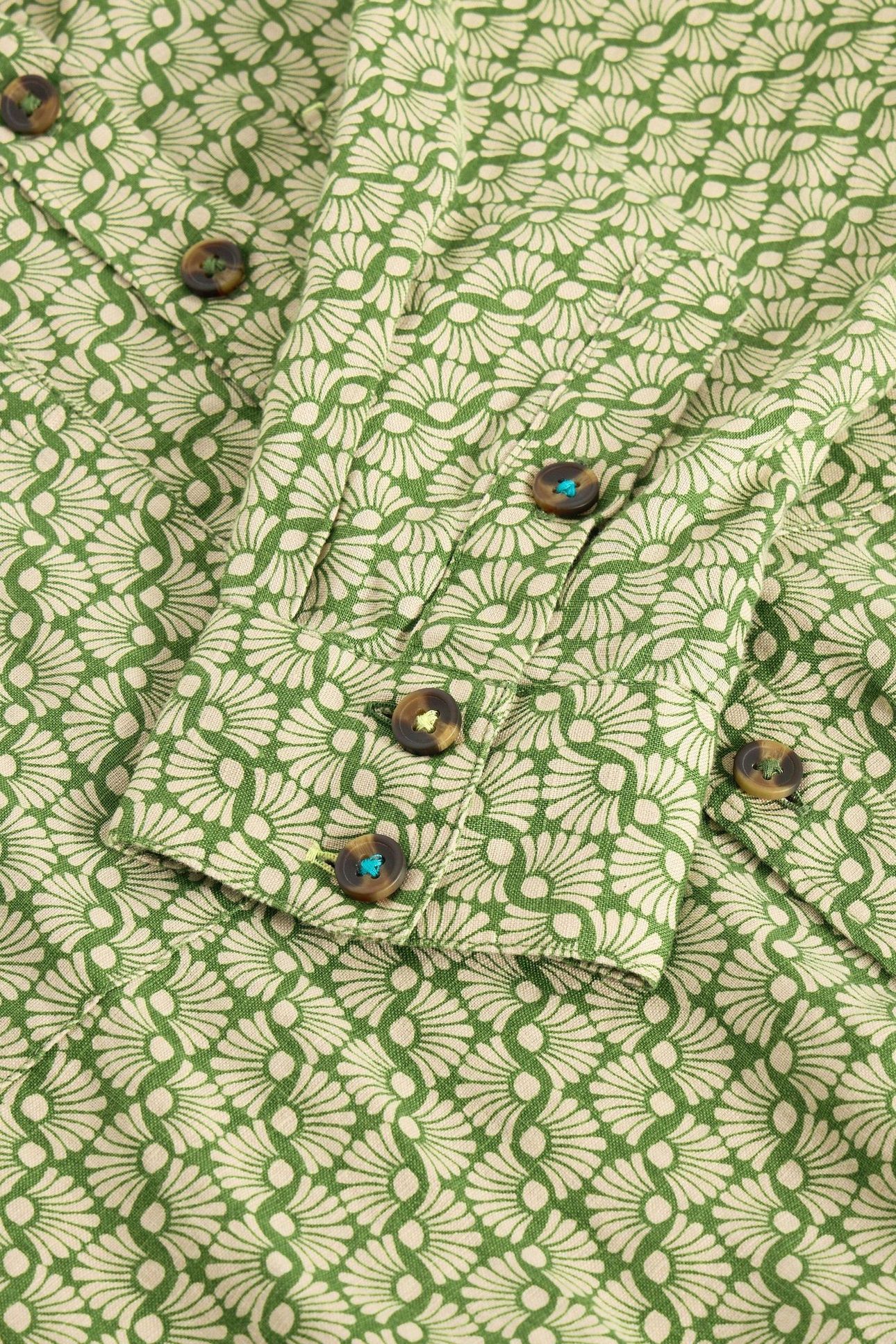 LYDIA LINEN SHIRT GREEN PRINT 6